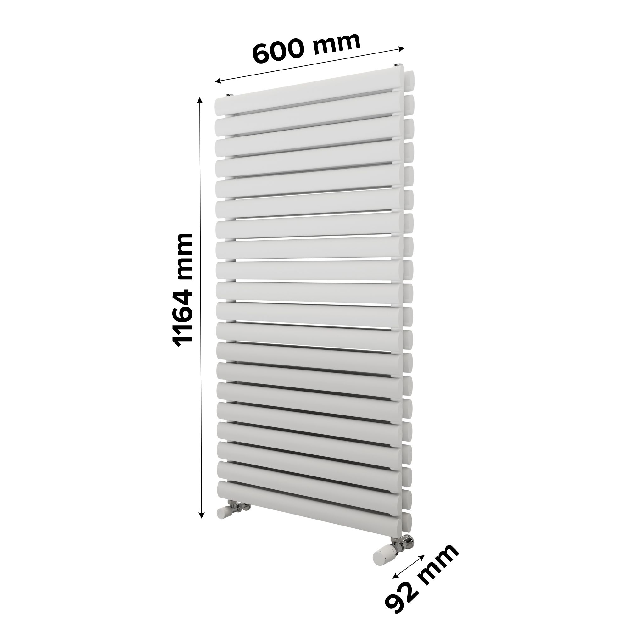 Ximax Champion Duplex Satin white Vertical Designer Radiator, (W)600mm x (H)1164mm
