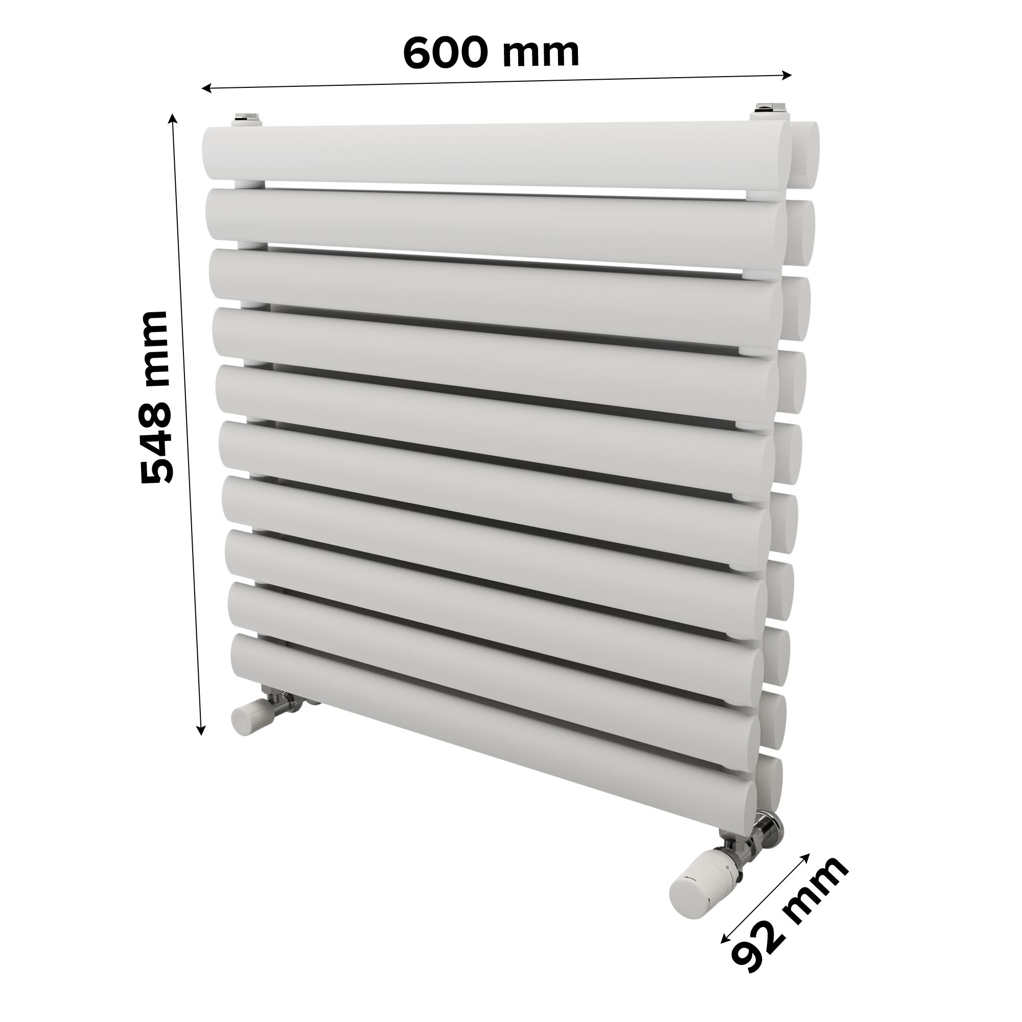 Ximax Champion Duplex Satin white Vertical Designer Radiator, (W)600mm x (H)584mm