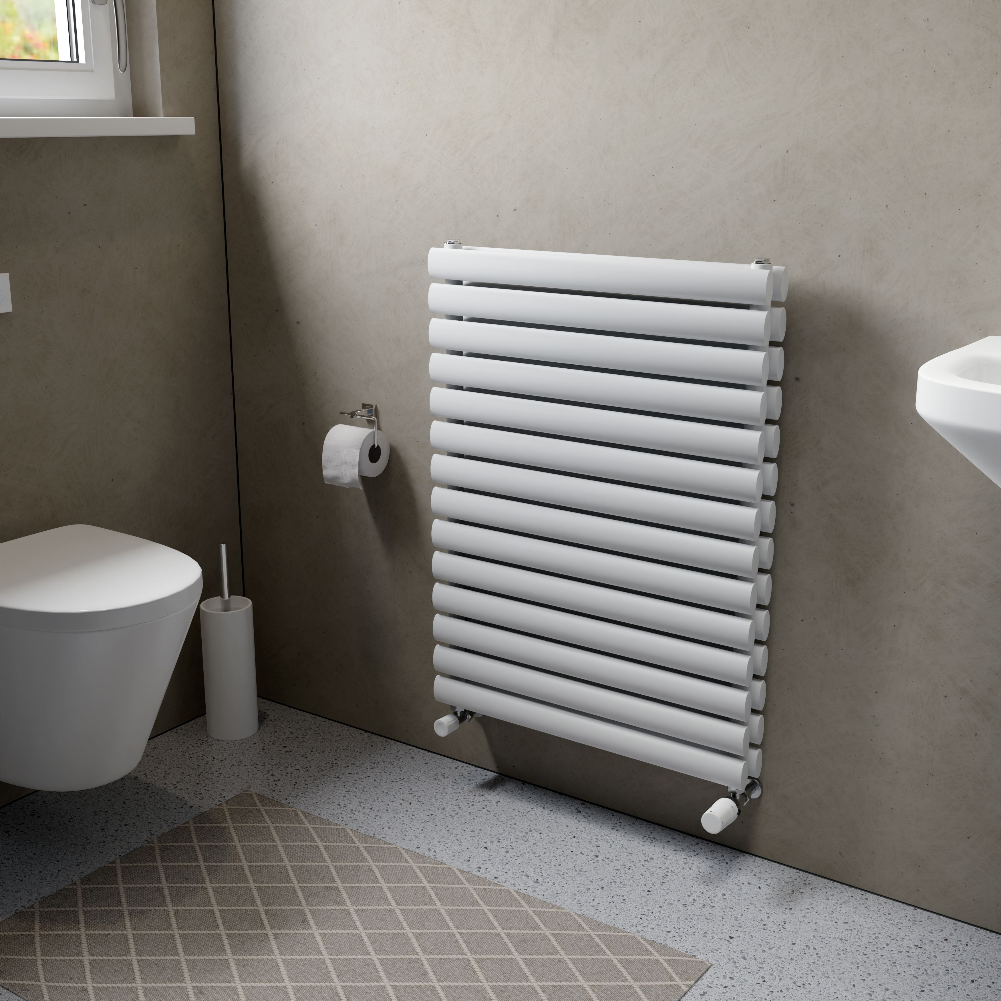 Ximax Champion Duplex Satin white Vertical Designer Radiator, (W)600mm x (H)816mm