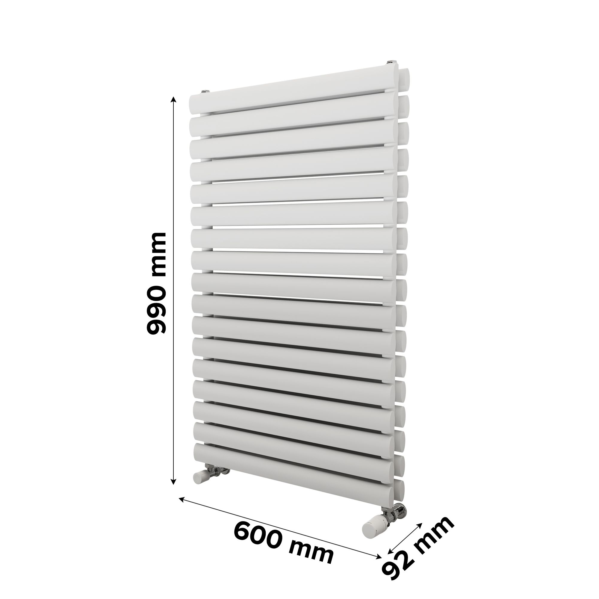 Ximax Champion Duplex Satin white Vertical Designer Radiator, (W)600mm x (H)990mm