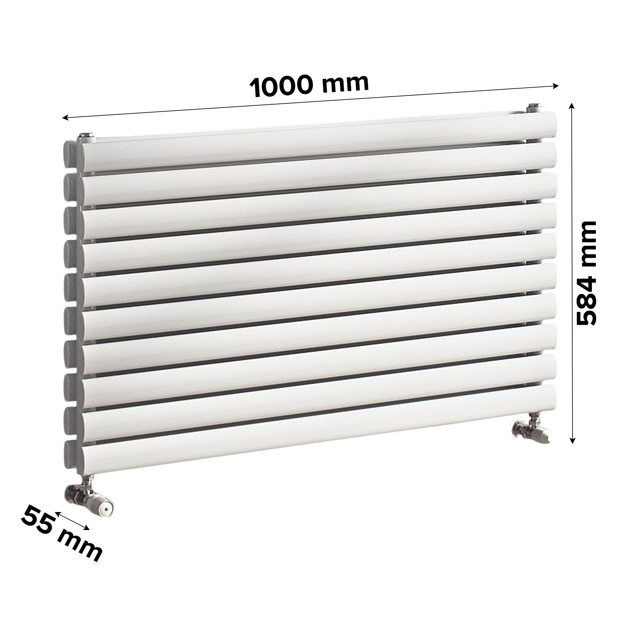 Ximax Champion Duplex White Horizontal Designer Radiator, (W)1000mm x (H)584mm