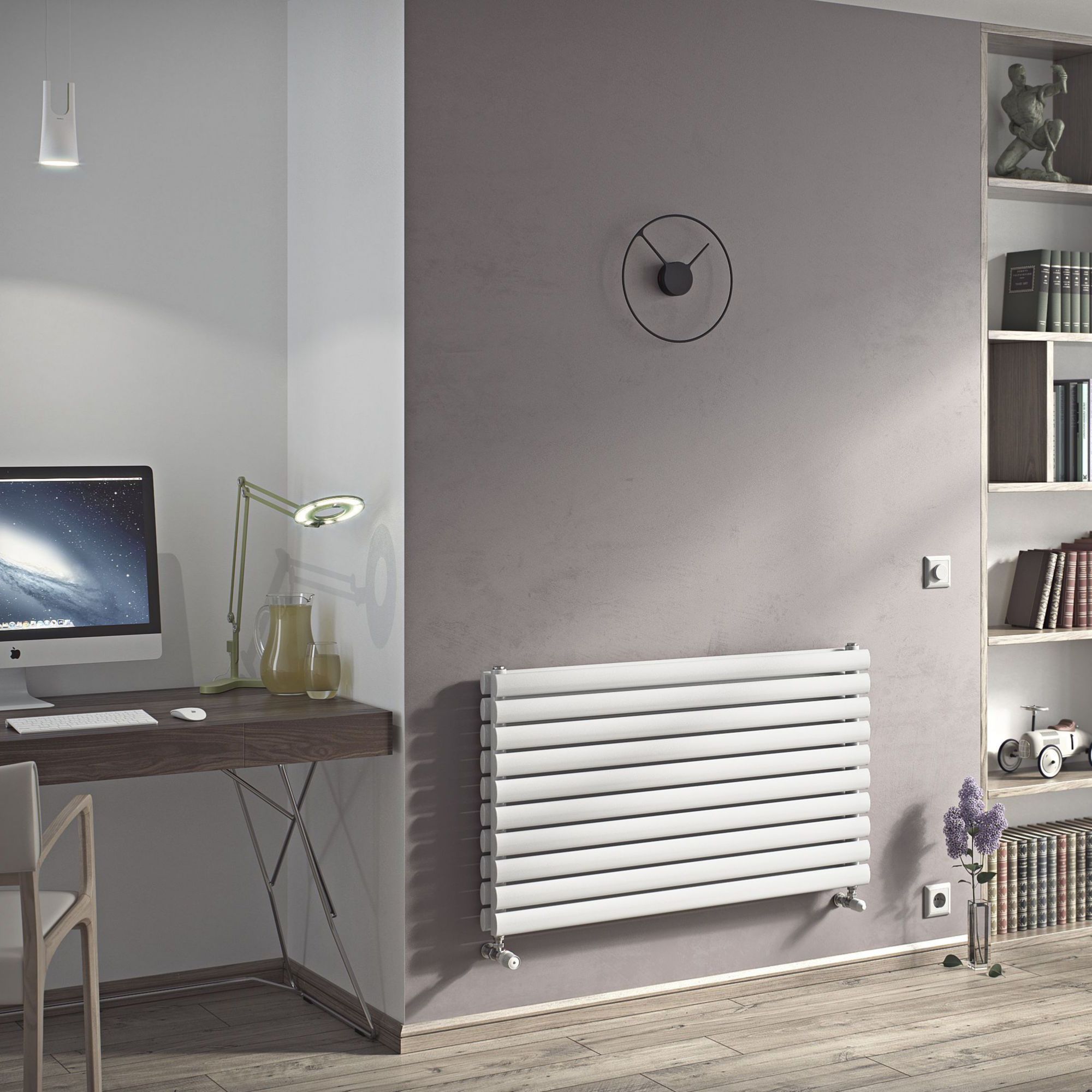 Ximax Champion Duplex White Horizontal Designer Radiator, (W)1200mm x (H)584mm