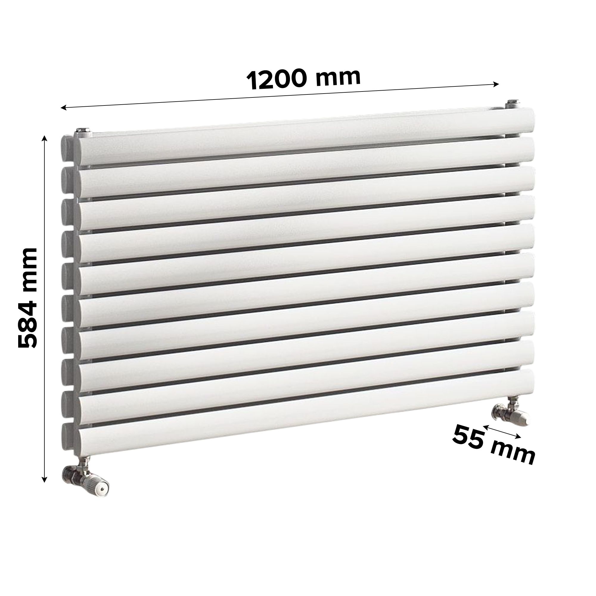 Ximax Champion Duplex White Horizontal Designer Radiator, (W)1200mm x (H)584mm