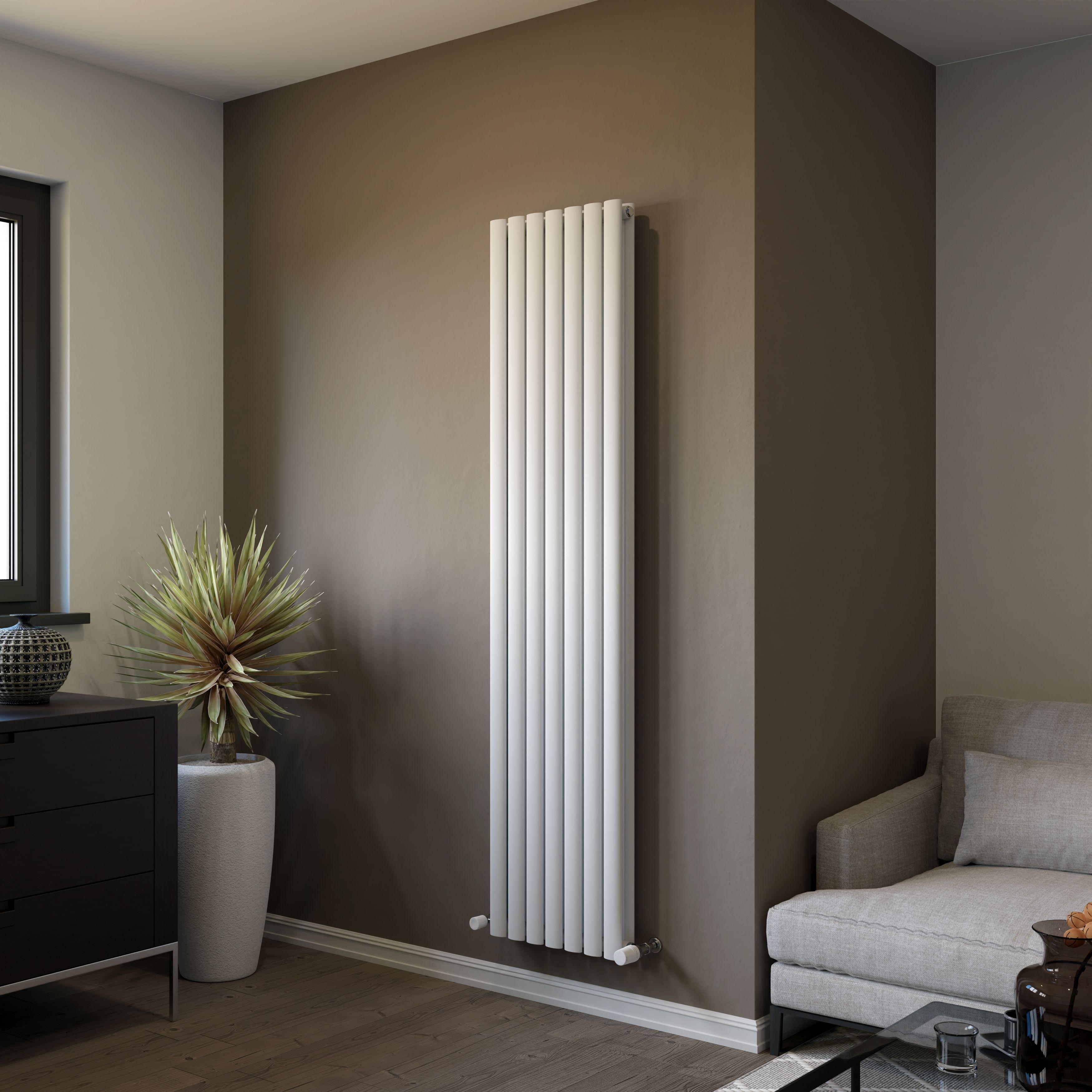 Ximax Champion Duplex White Vertical Designer Radiator, (W)410mm x (H)1800mm