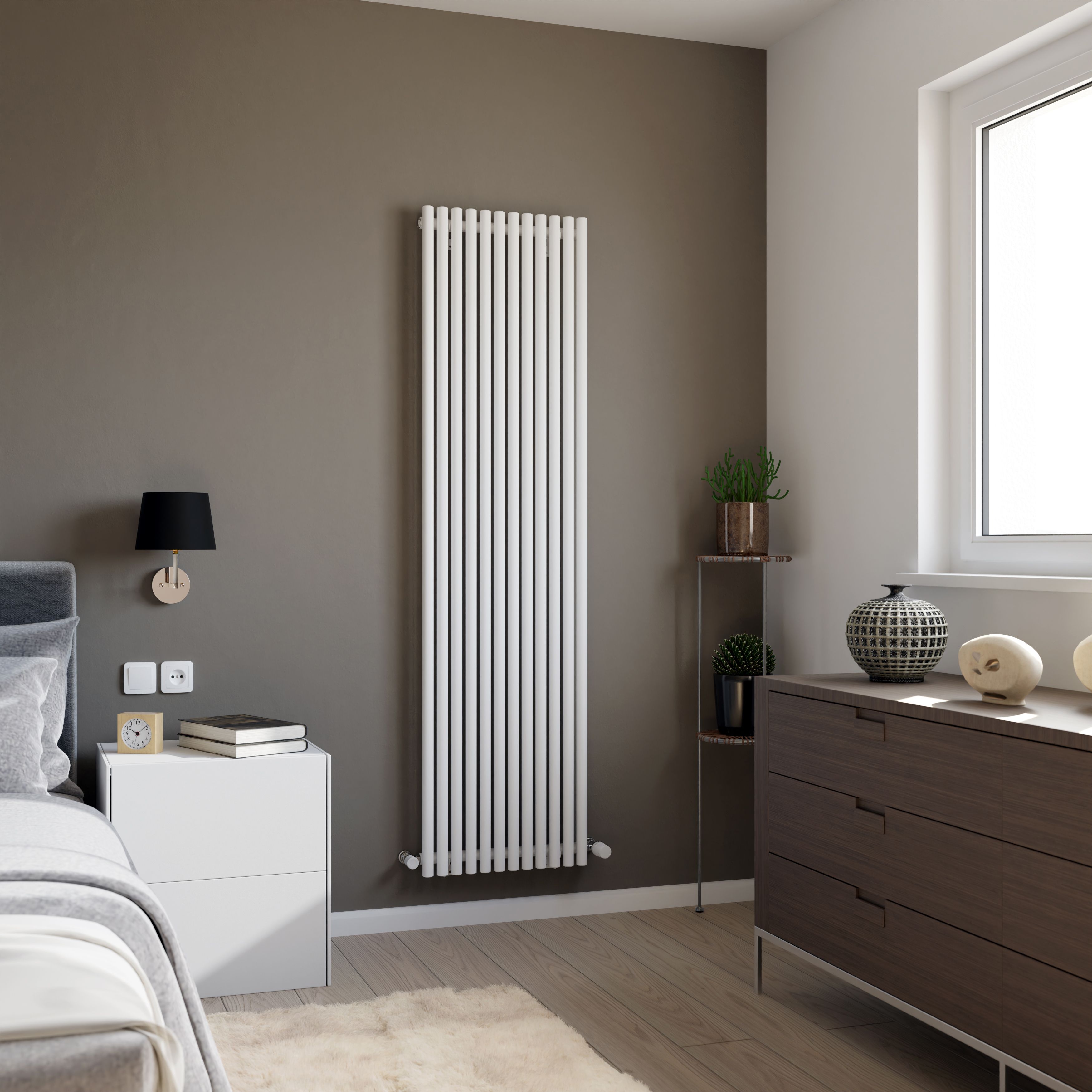 Ximax Champion Horizontal Satin white Vertical Designer Radiator, (W)470mm x (H)1800mm
