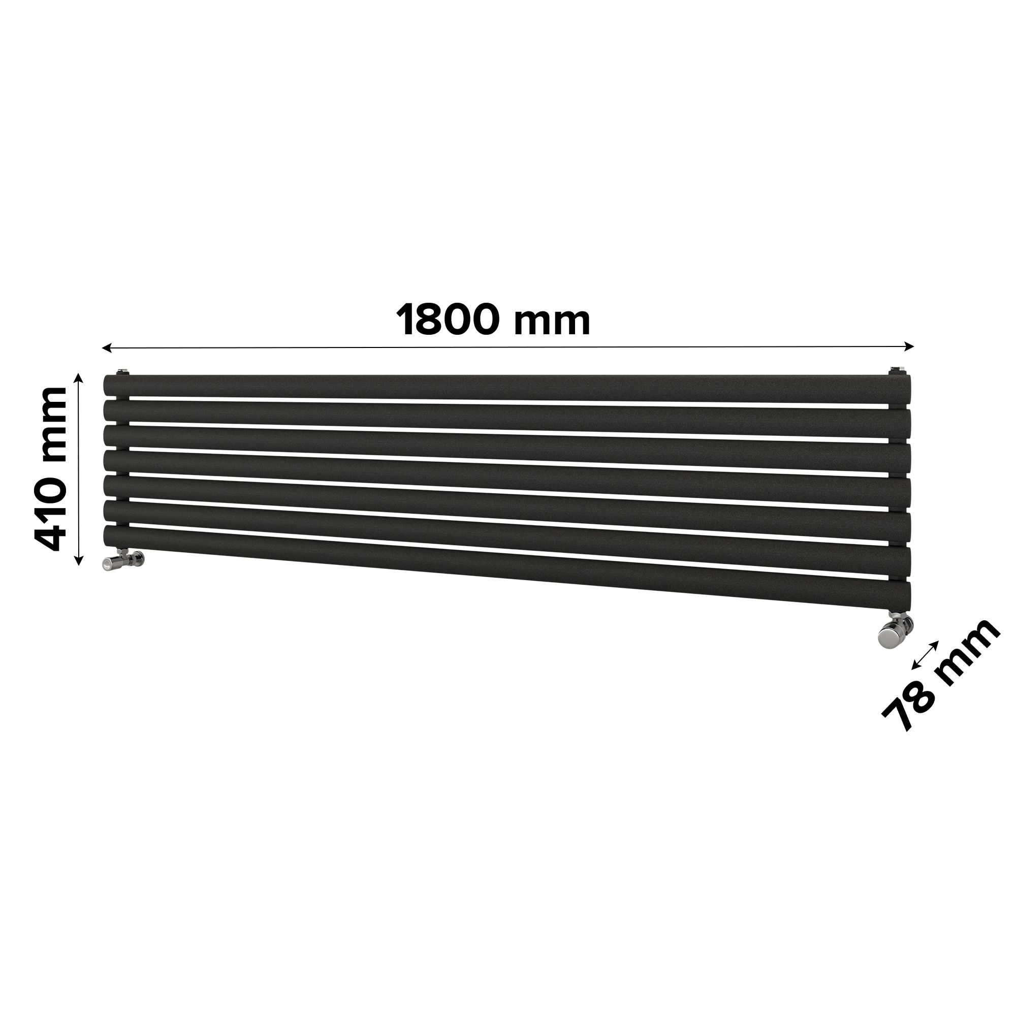 Ximax Champion Matt anthracite Horizontal Designer Radiator, (W)1800mm x (H)410mm