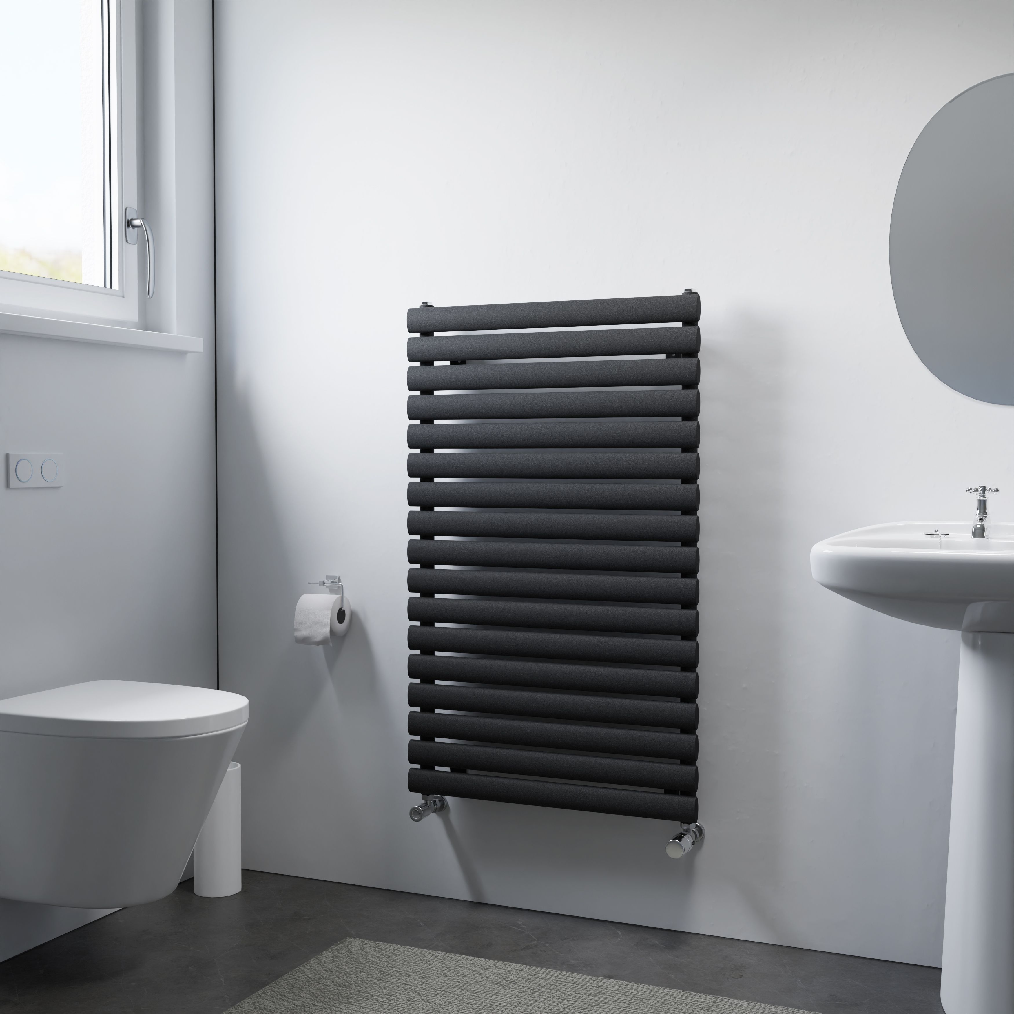 Ximax Champion Matt anthracite Horizontal Designer Radiator, (W)600mm x (H)990mm