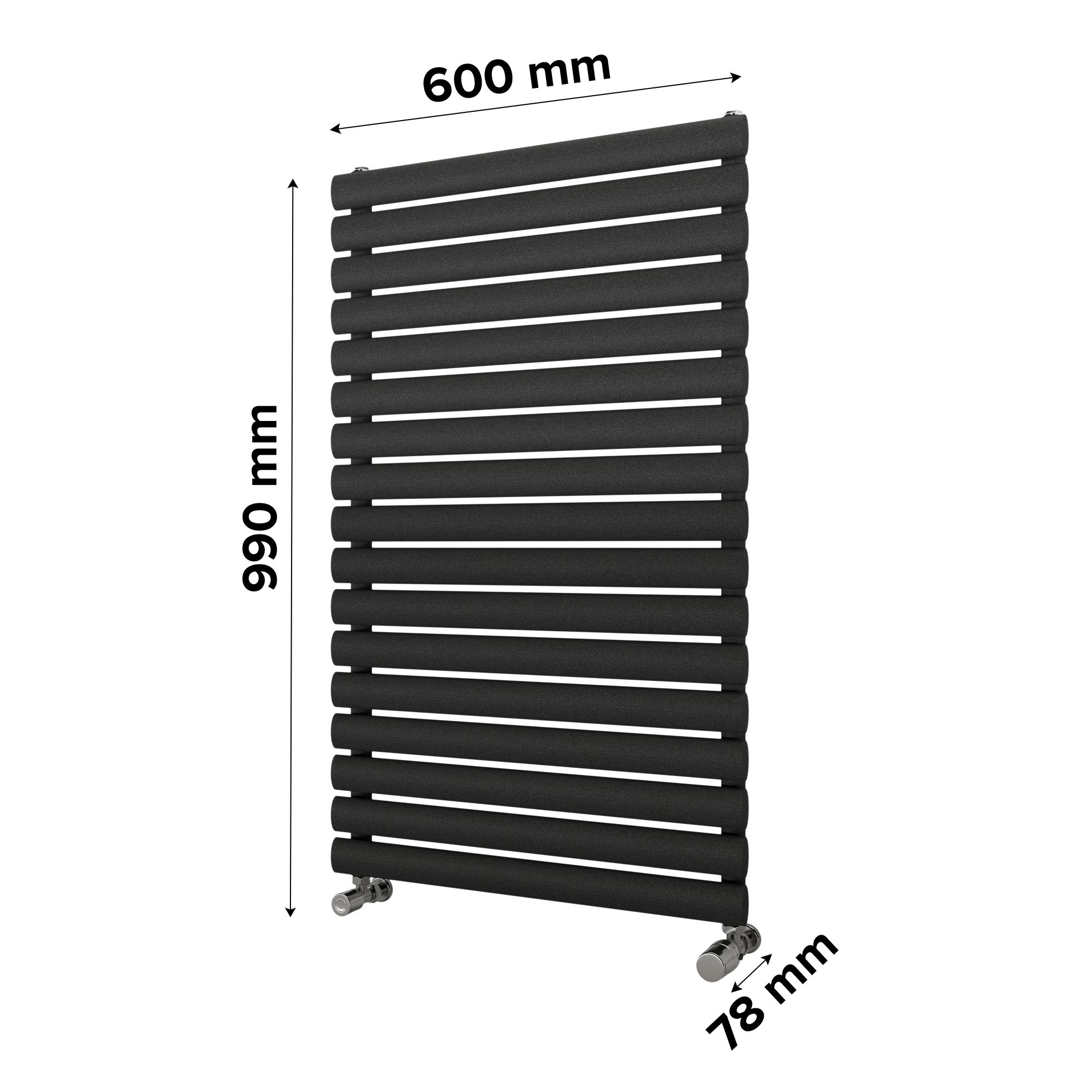 Ximax Champion Matt anthracite Horizontal Designer Radiator, (W)600mm x (H)990mm