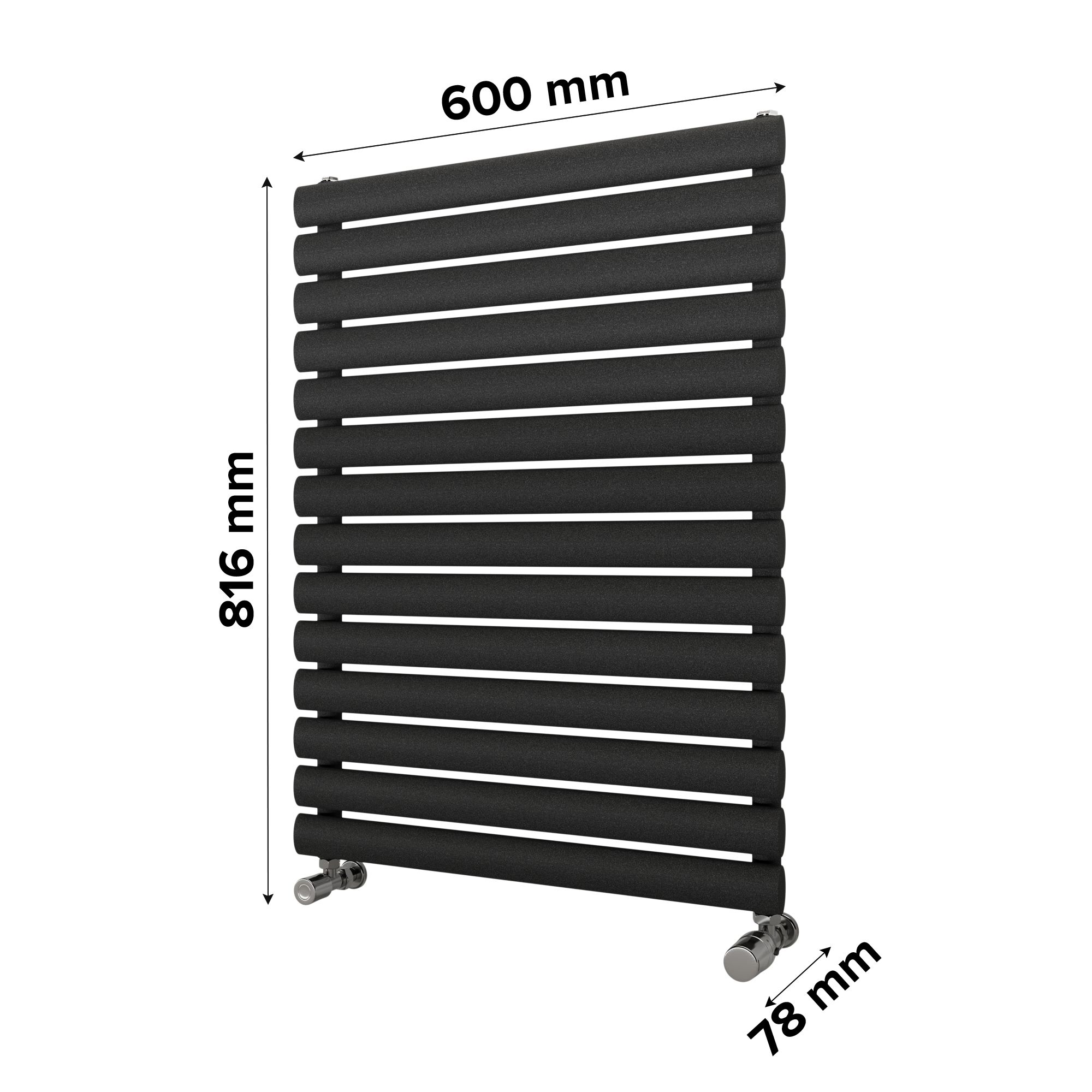 Ximax Champion Matt anthracite Vertical Designer Radiator, (W)600mm x (H)816mm