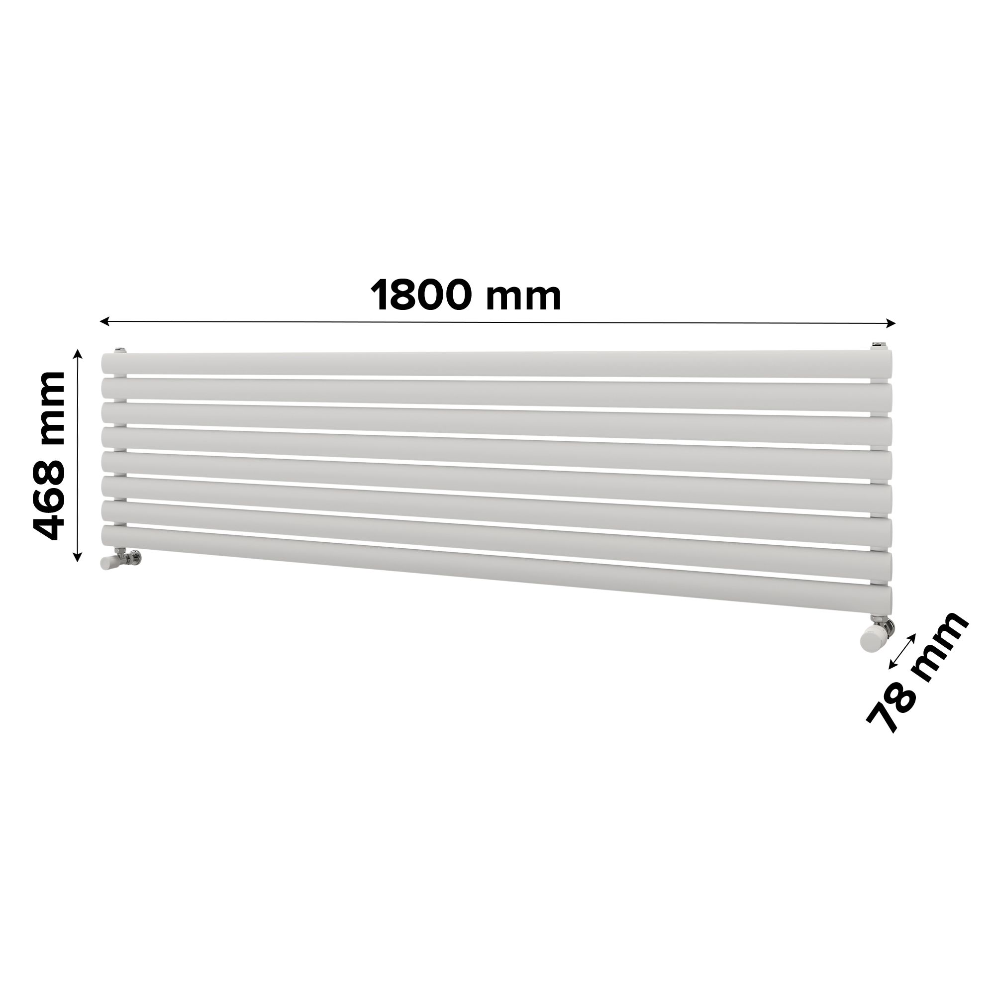 Ximax Champion Satin white Horizontal Designer Radiator, (W)1800mm x (H)468mm