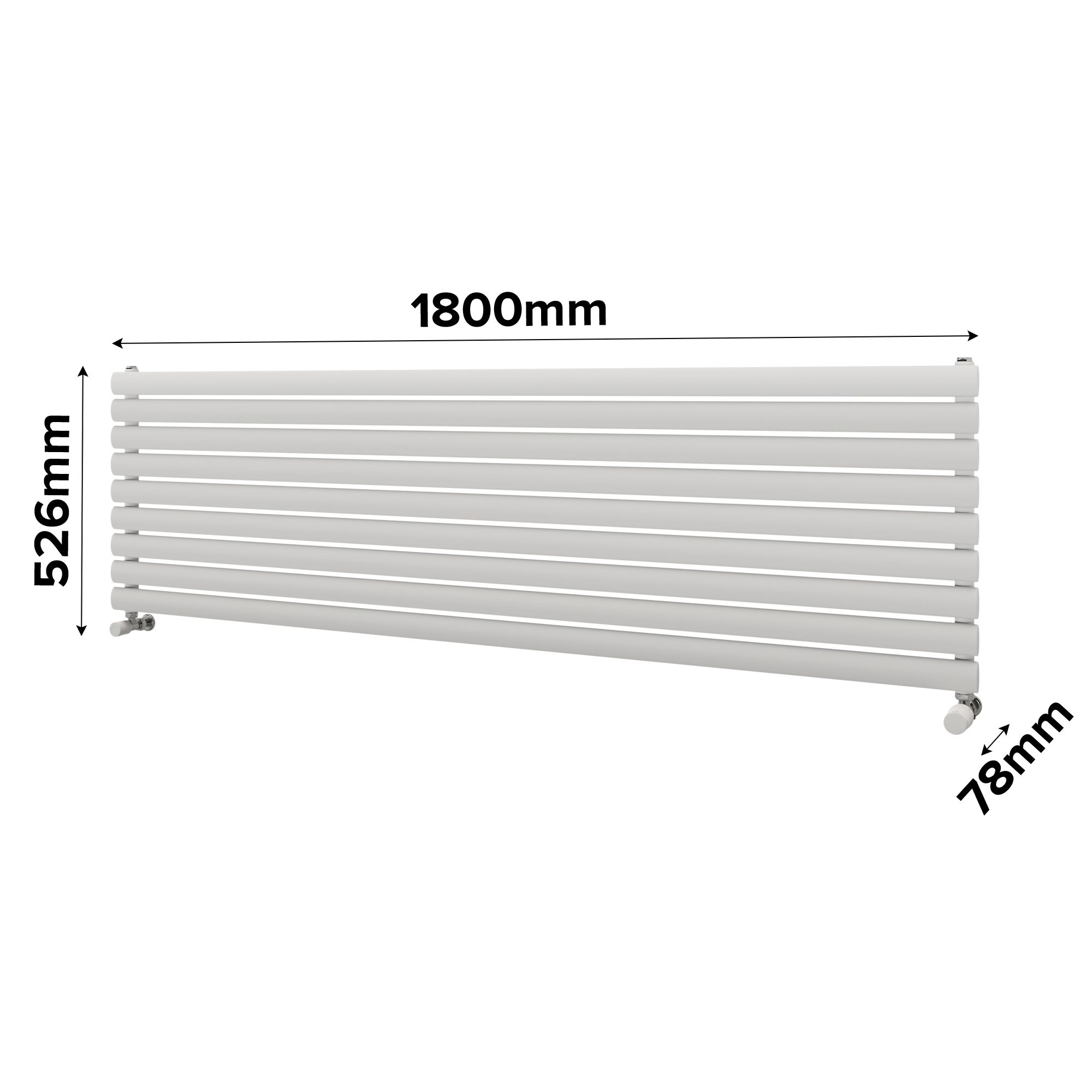 Ximax Champion Satin white Horizontal Designer Radiator, (W)1800mm x (H)526mm