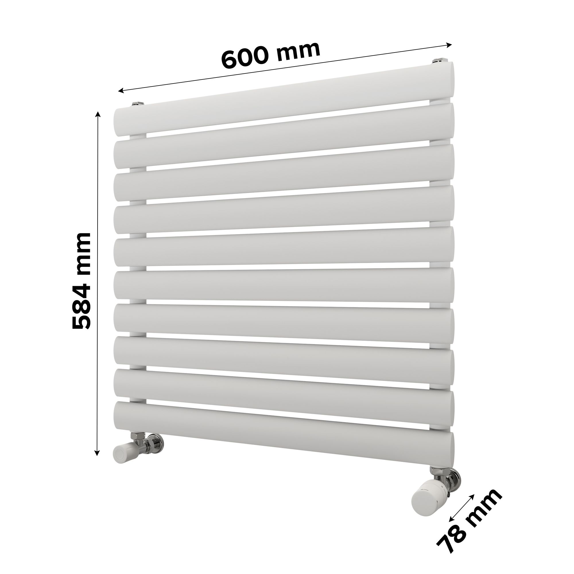 Ximax Champion Satin white Horizontal Designer Radiator, (W)600mm x (H)584mm