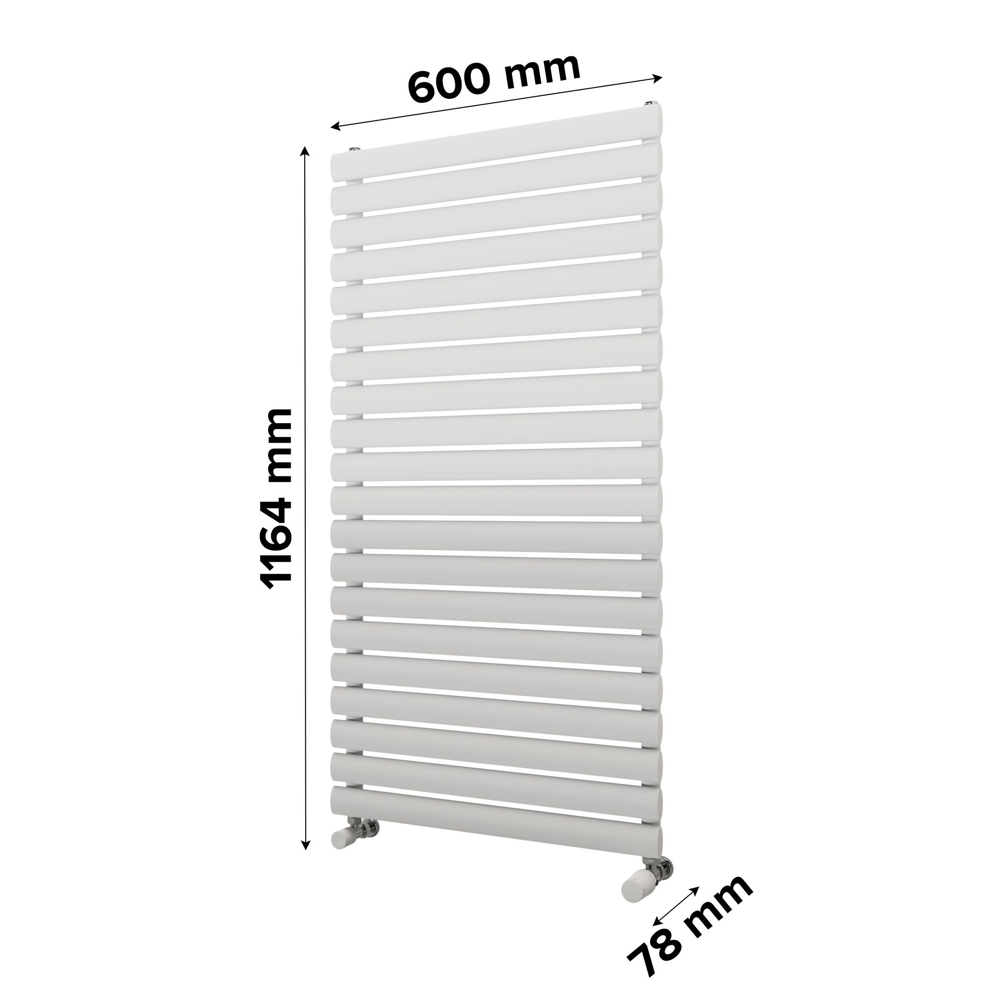 Ximax Champion Satin white Vertical Designer Radiator, (W)600mm x (H)1164mm