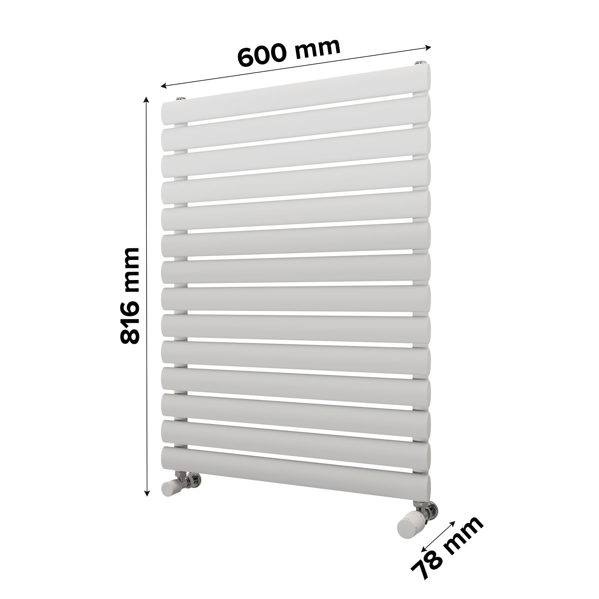 Ximax Champion Satin white Vertical Designer Radiator, (W)600mm x (H)816mm