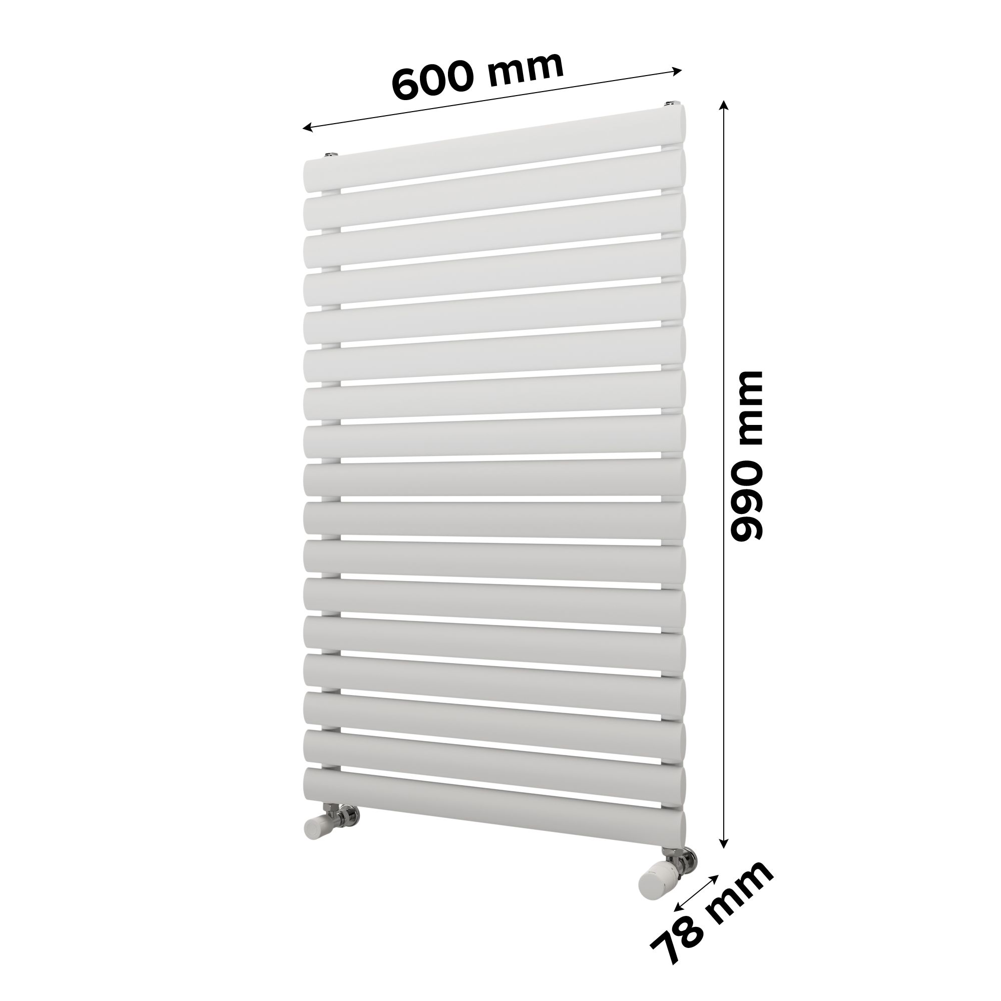 Ximax Champion Satin white Vertical Designer Radiator, (W)600mm x (H)990mm