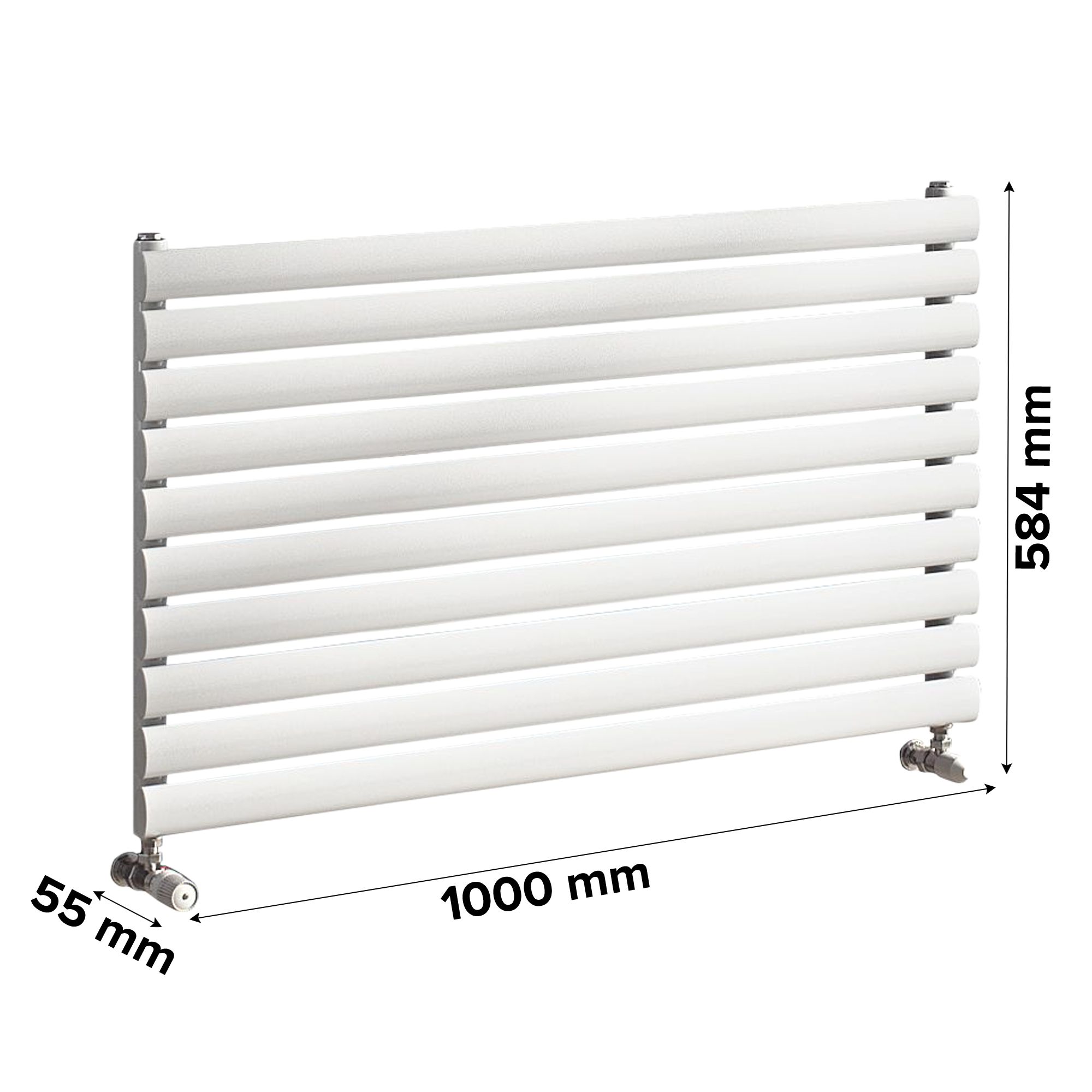 Ximax Champion White Horizontal Designer Radiator, (W)1000mm x (H)584mm