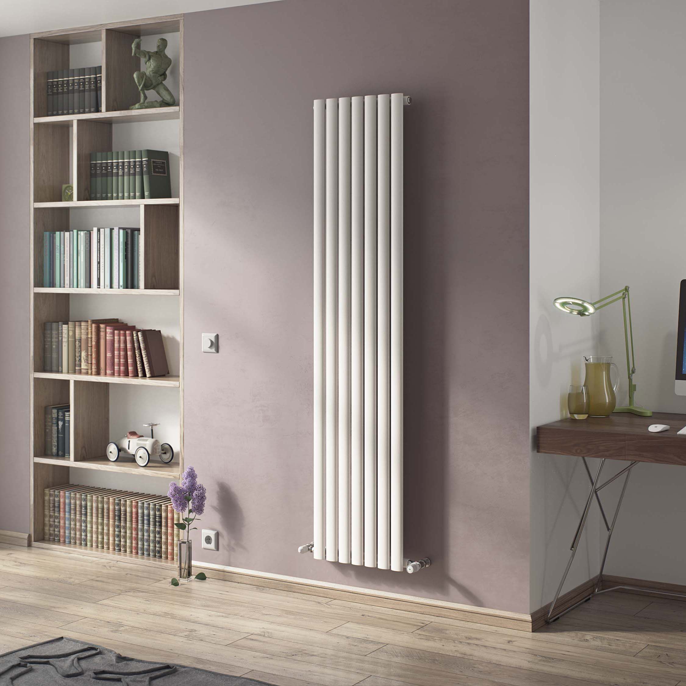 Ximax Champion White rustic Vertical Designer Radiator, (W)526mm x (H)1800mm