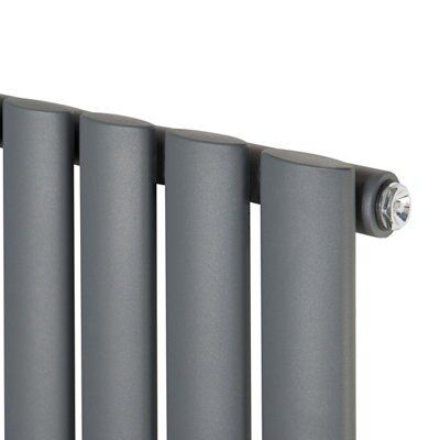 Ximax Fortuna Anthracite Vertical Designer Radiator, (W)236mm x (H)1800mm