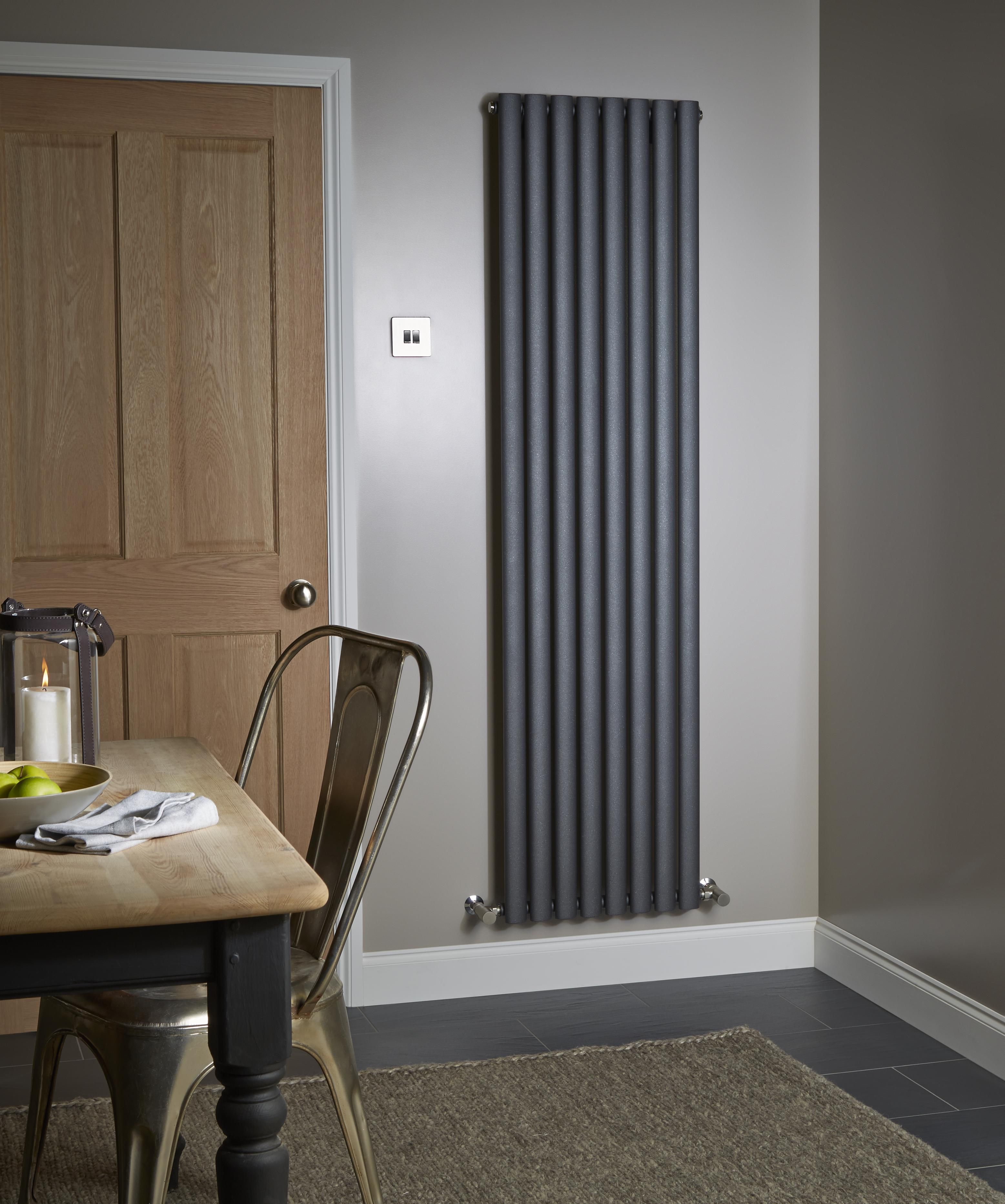 Ximax Fortuna Anthracite Vertical Designer Radiator, (W)472mm x (H)1800mm
