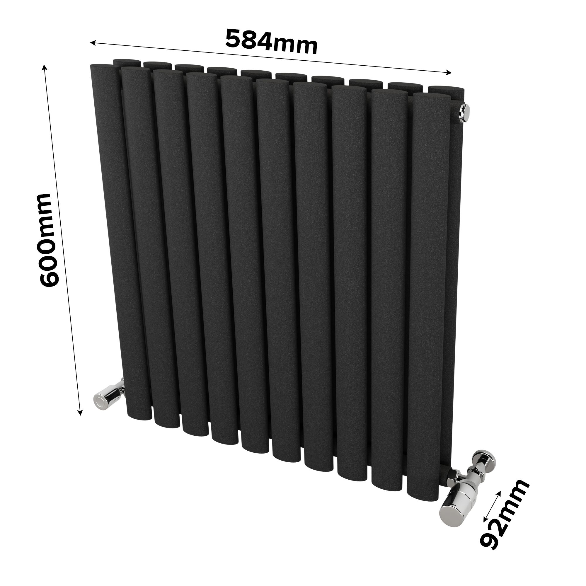 Ximax Fortuna Duplex Matt anthracite Vertical Designer Radiator, (W)584mm x (H)600mm