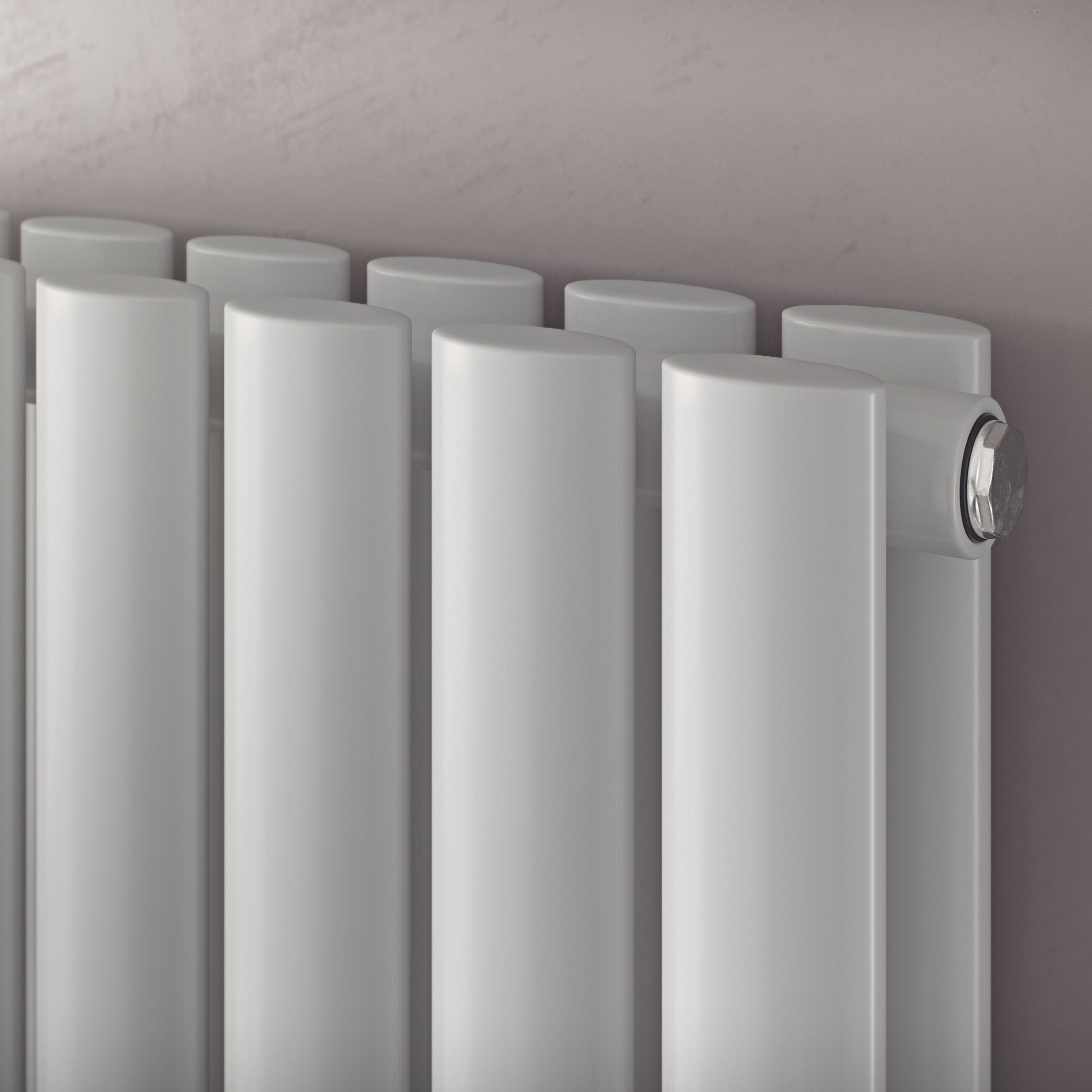 Ximax Fortuna Duplex Satin white Vertical Designer Radiator, (W)584mm x (H)600mm