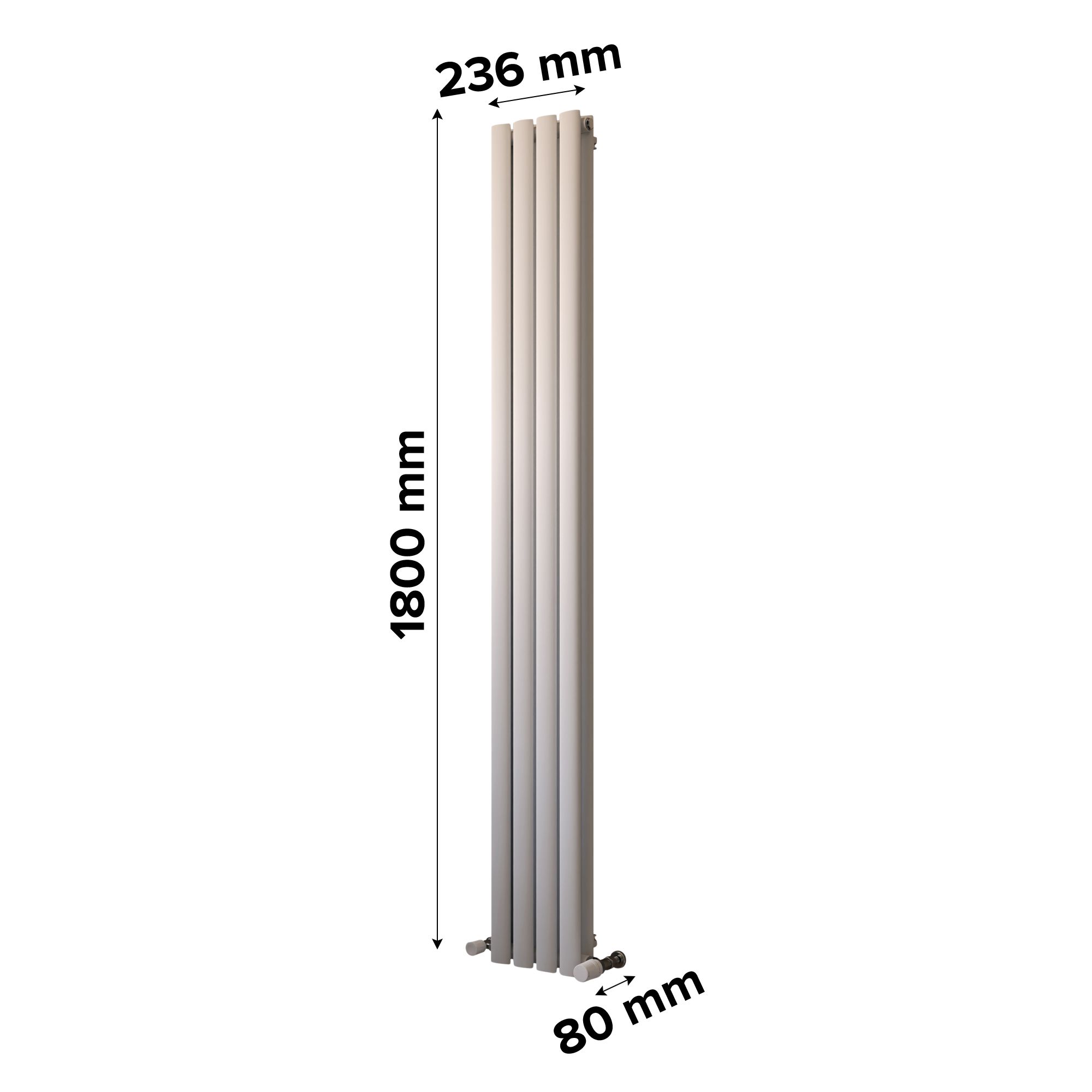 Ximax Fortuna Duplex White Vertical Designer Radiator, (W)236mm x (H)1800mm