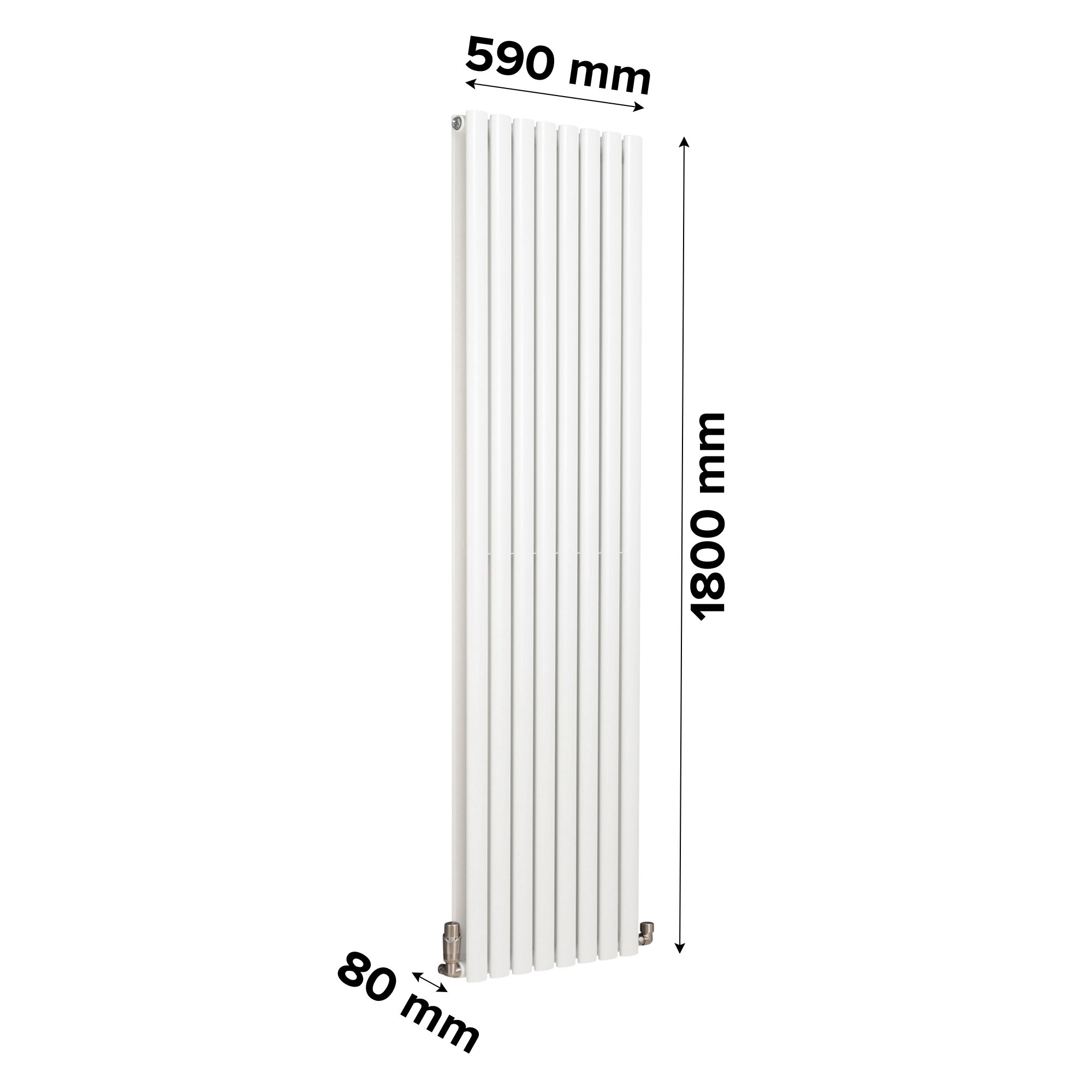 Ximax Fortuna Duplex White Vertical Designer Radiator, (W)590mm x (H)1800mm