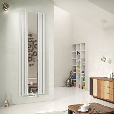 Ximax Fortuna Mirror White Vertical Radiator, (W)590mm x (H)1800mm