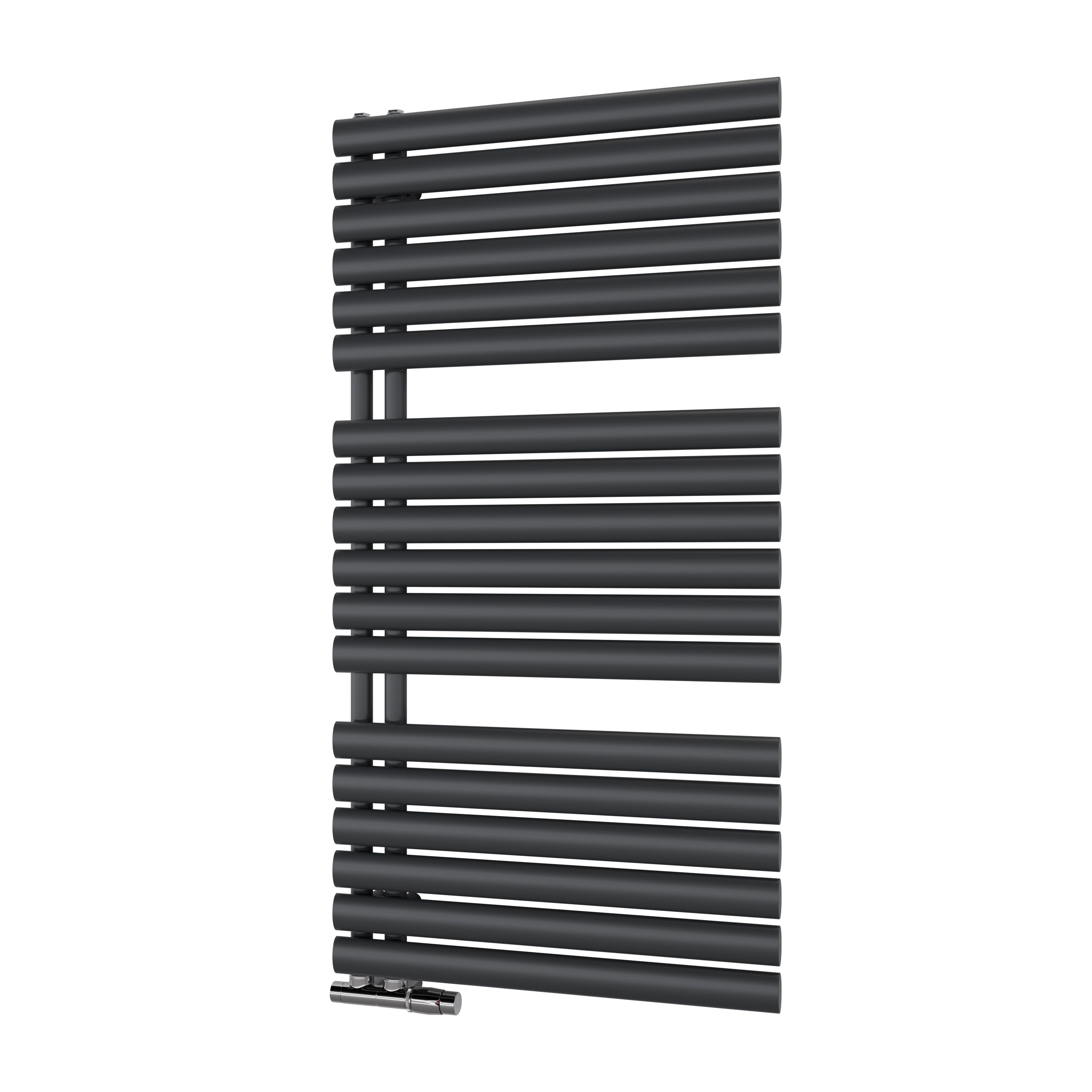 Ximax Fortuna Open Satin anthracite Vertical Designer Radiator, (W)600mm x (H)1164mm