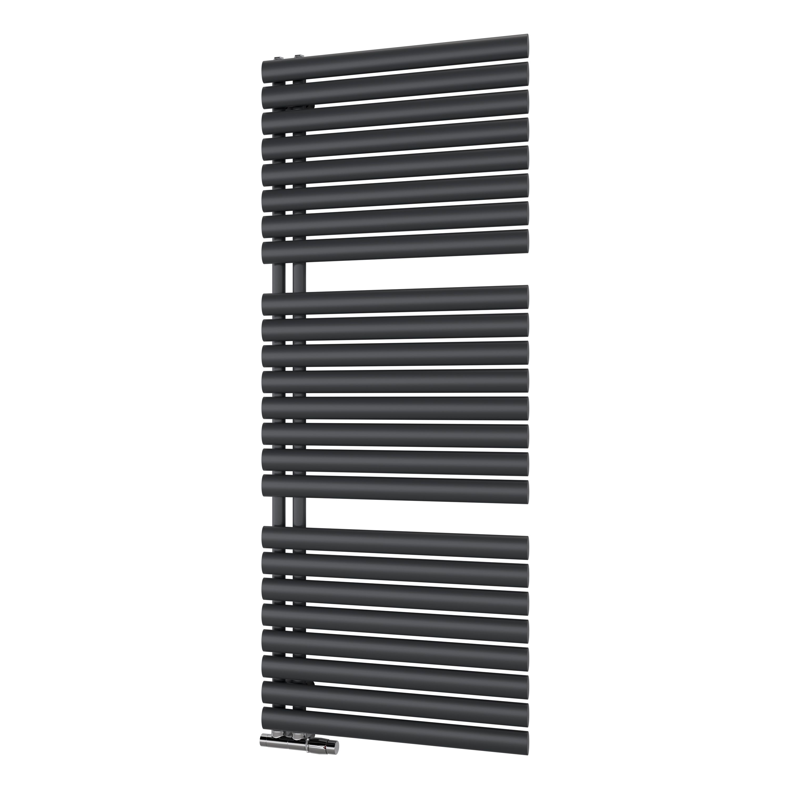 Ximax Fortuna Open Satin anthracite Vertical Designer Radiator, (W)600mm x (H)1512mm