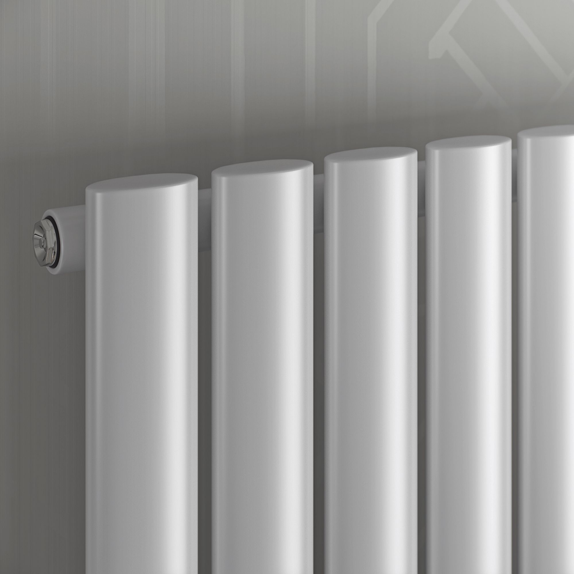 Ximax Fortuna Satin white Vertical Designer Radiator, (W)584mm x (H)600mm
