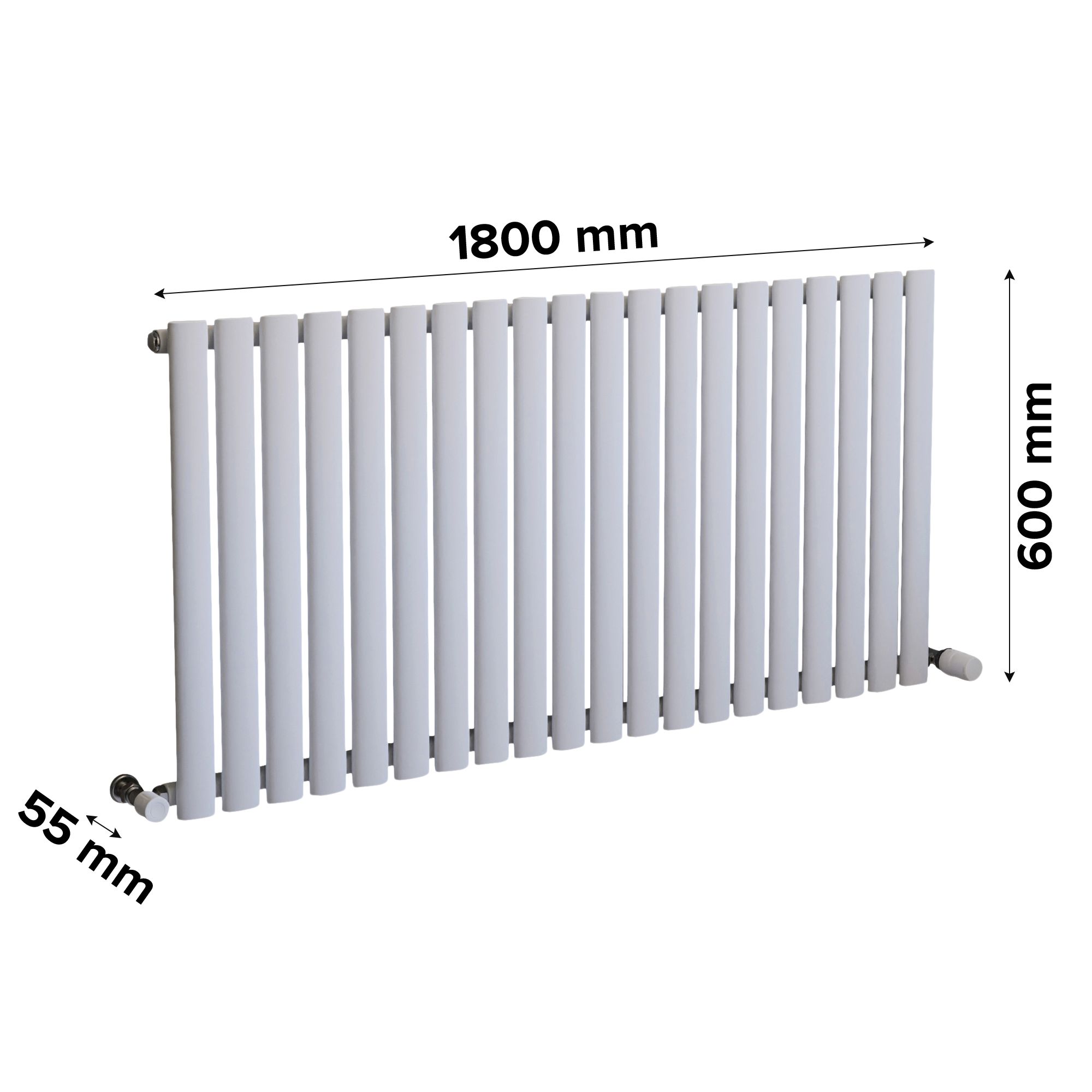 Ximax Fortuna White Horizontal Designer Radiator, (W)1180mm x (H)600mm
