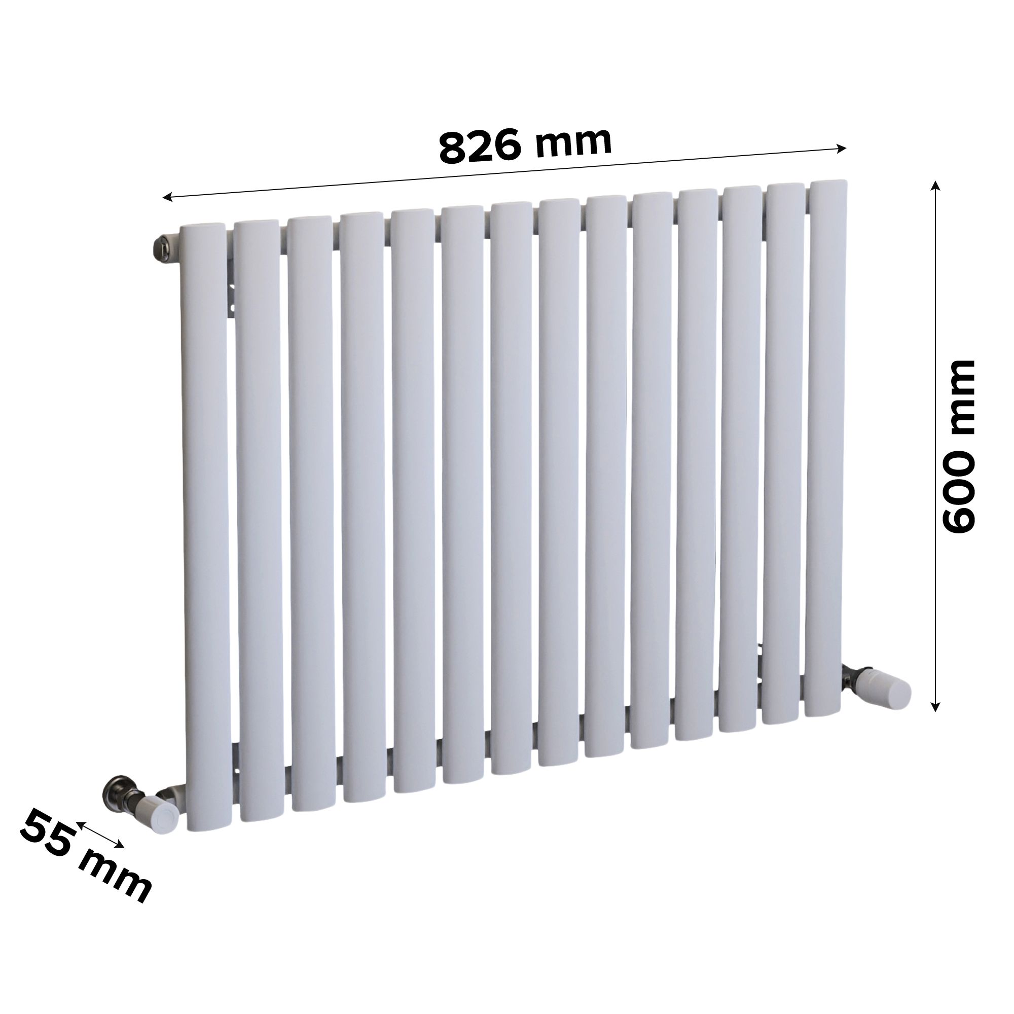 Ximax Fortuna White Horizontal Designer Radiator, (W)826mm x (H)600mm