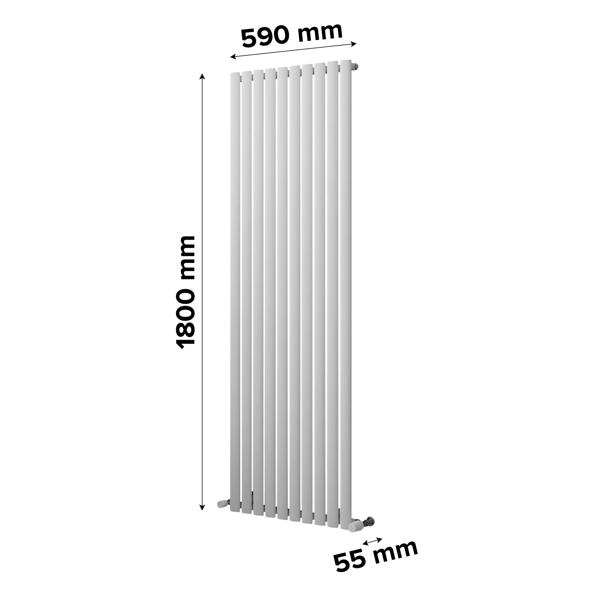 Ximax Fortuna White Vertical Designer Radiator, (W)590mm x (H)1800mm