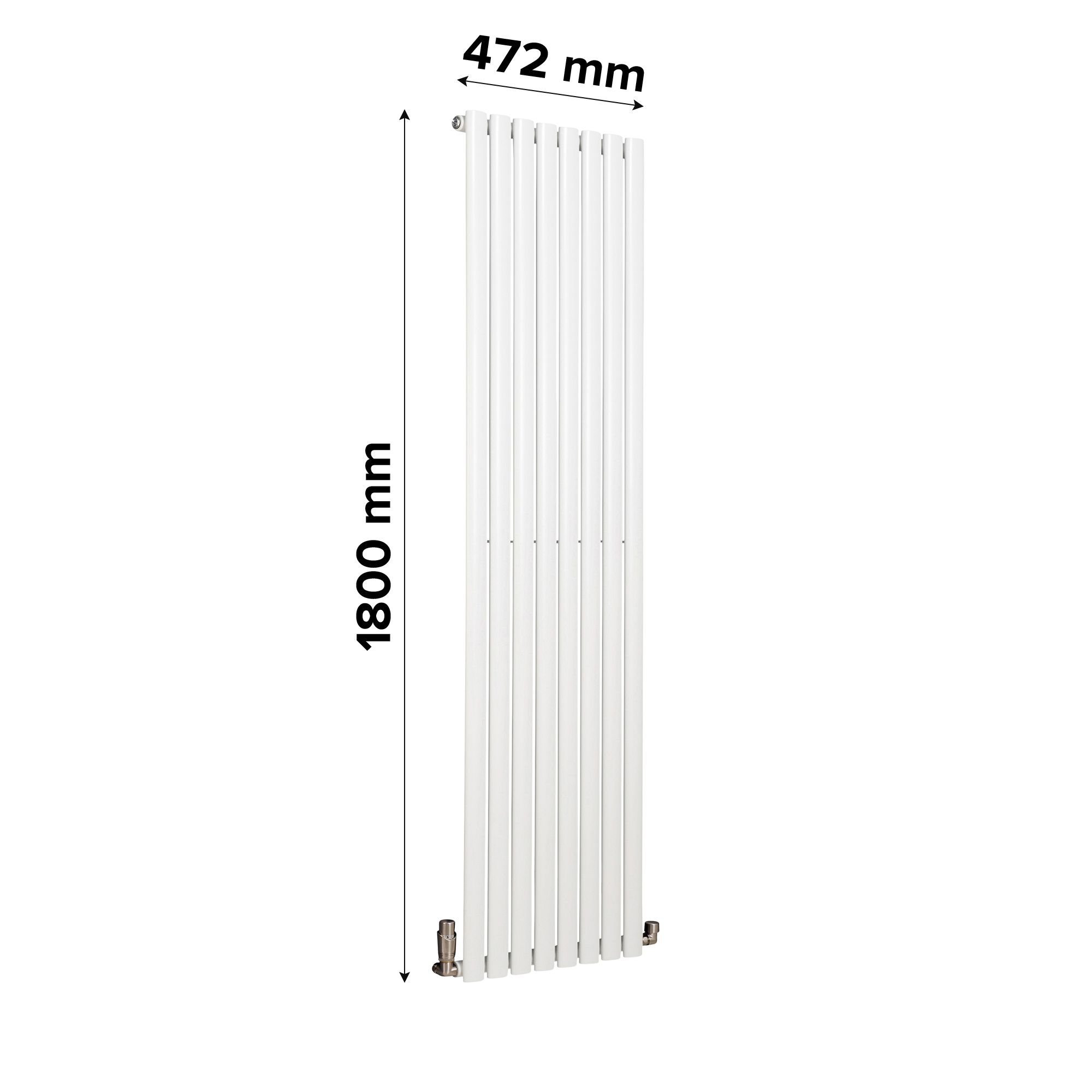 Ximax Fortuna White Vertical Radiator, (W)472mm x (H)1800mm