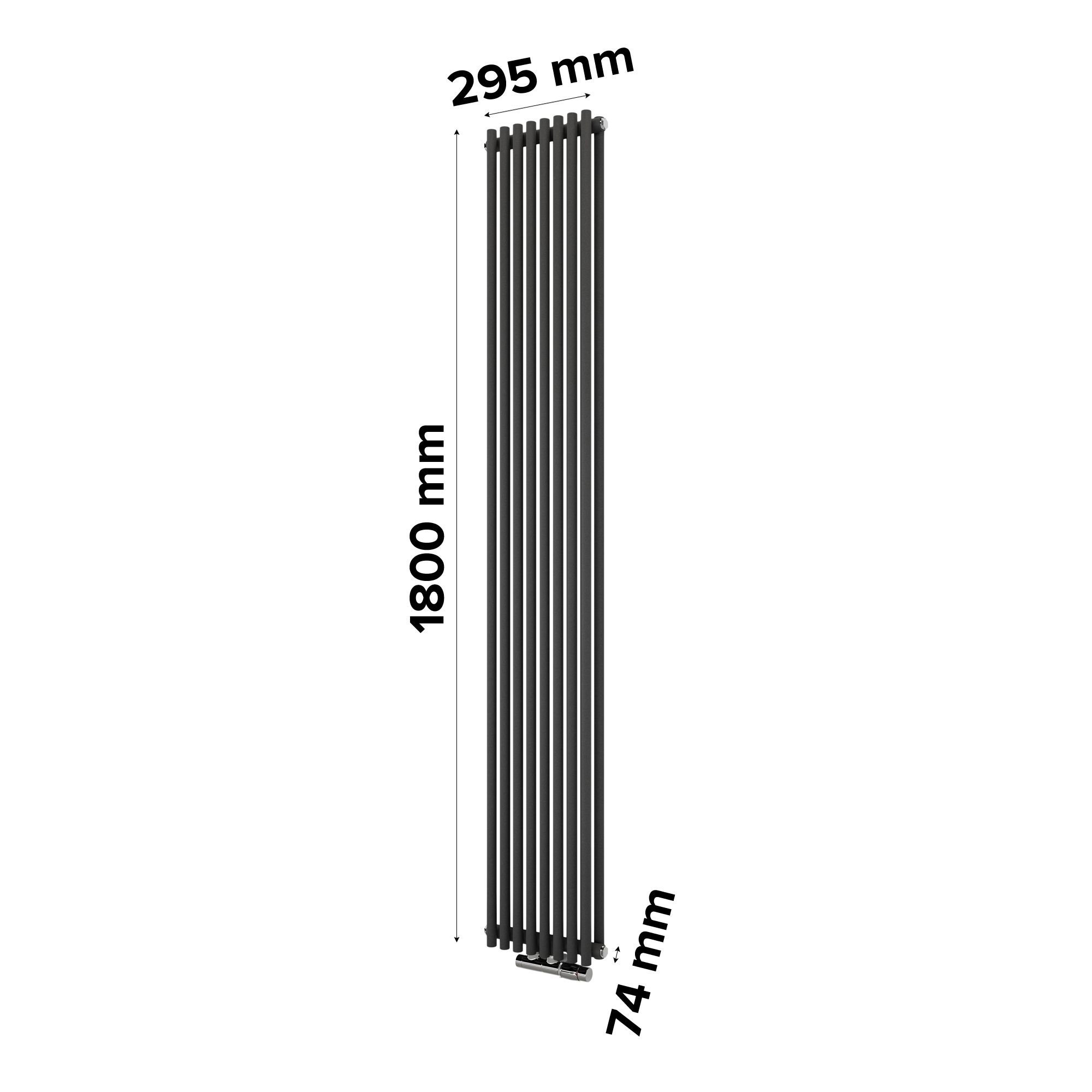 Ximax Gamba Duplex Matt anthracite Vertical Designer Radiator, (W)295mm x (H)1800mm