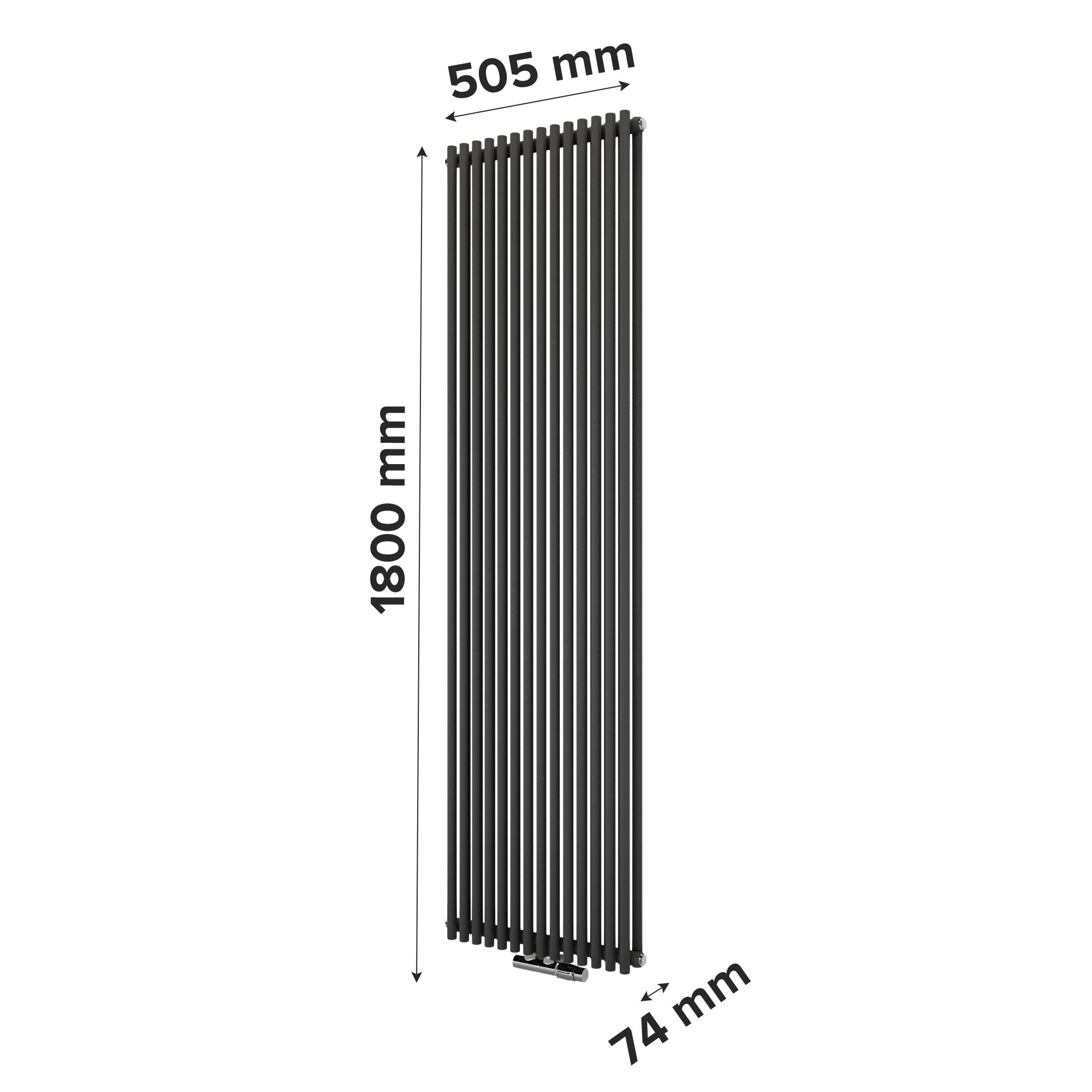 Ximax Gamba Duplex Matt anthracite Vertical Designer Radiator, (W)505mm x (H)1800mm