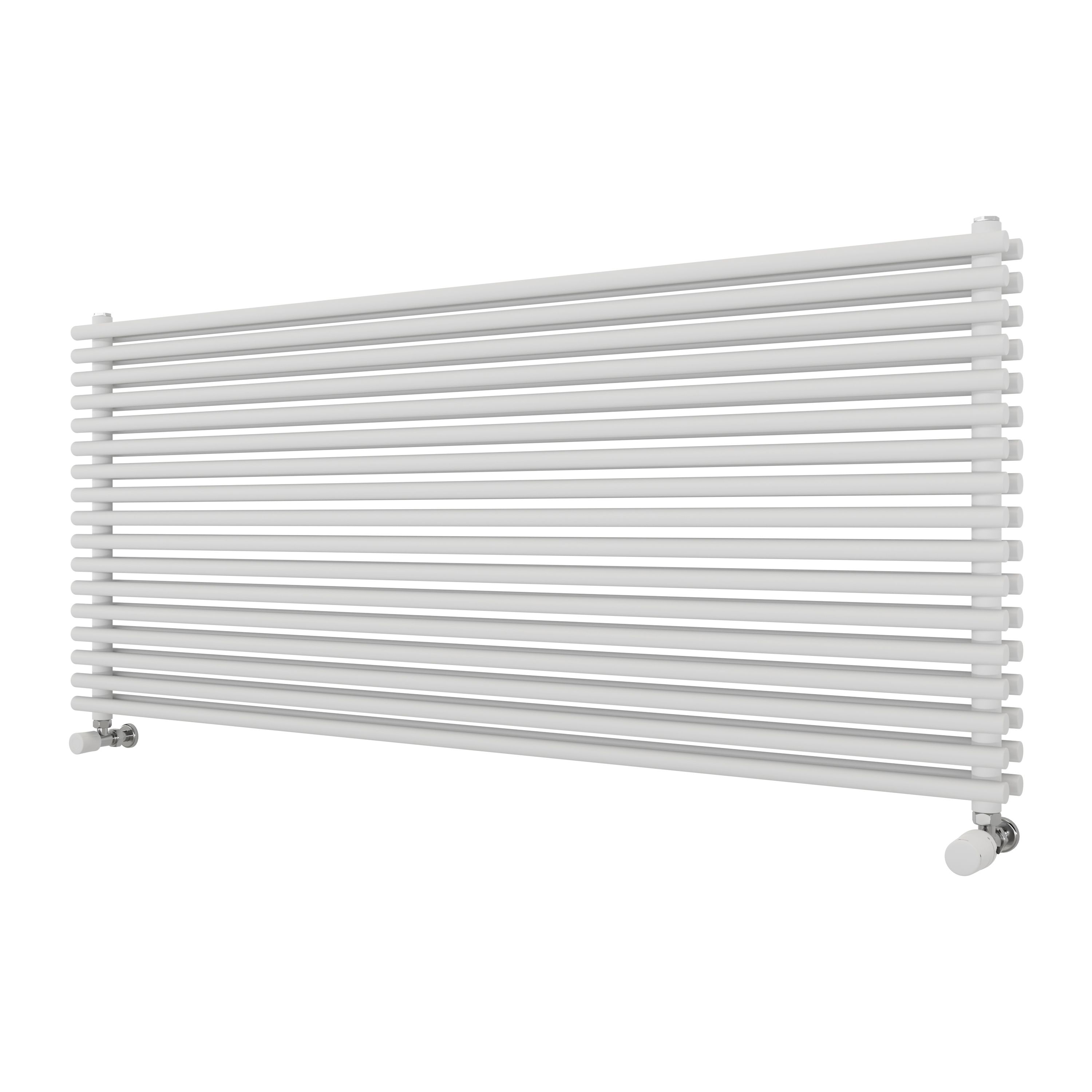 Ximax Gamba Duplex Satin white Horizontal Designer Radiator, (W)1400mm x (H)610mm