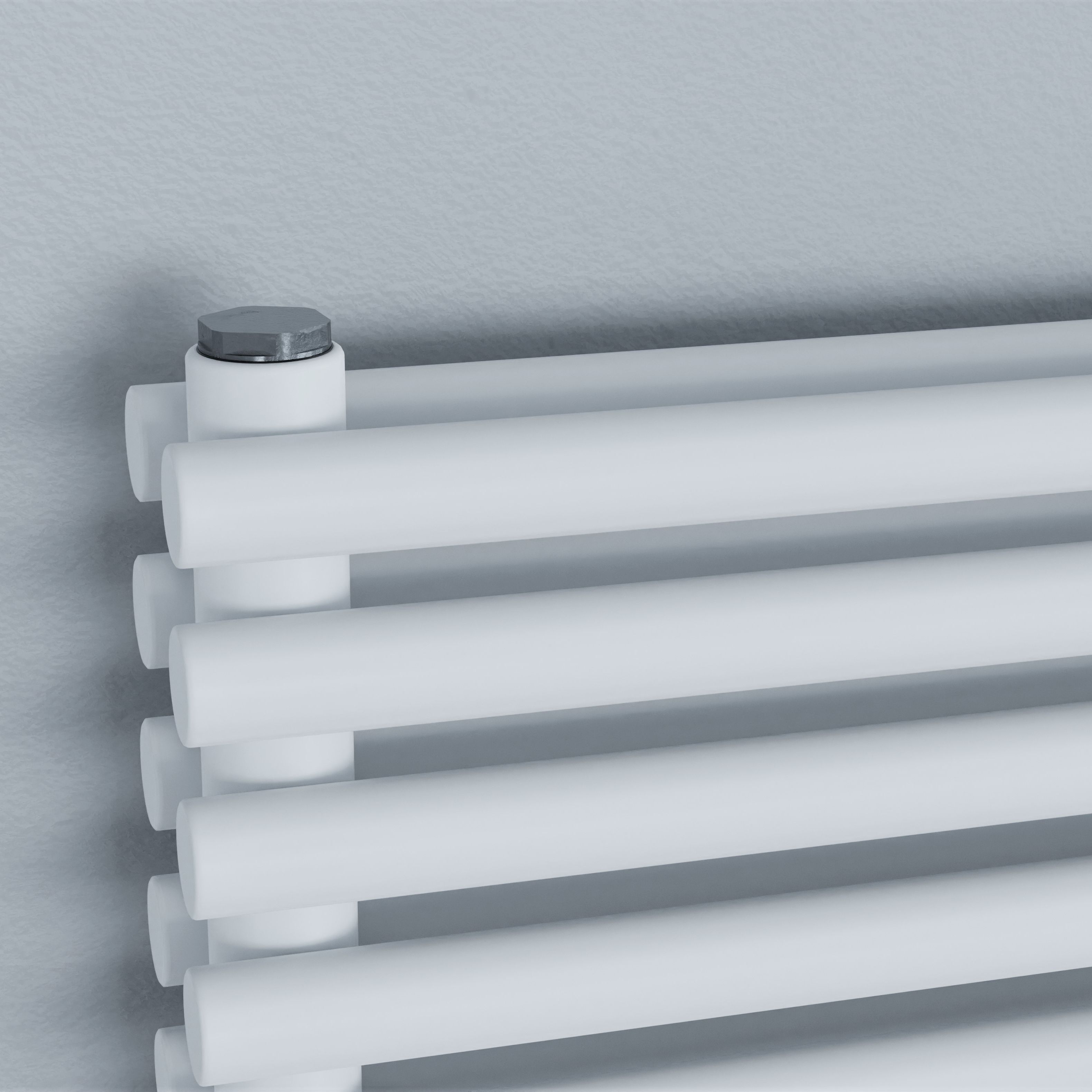 Ximax Gamba Duplex Satin white Horizontal Designer Radiator, (W)1400mm x (H)610mm