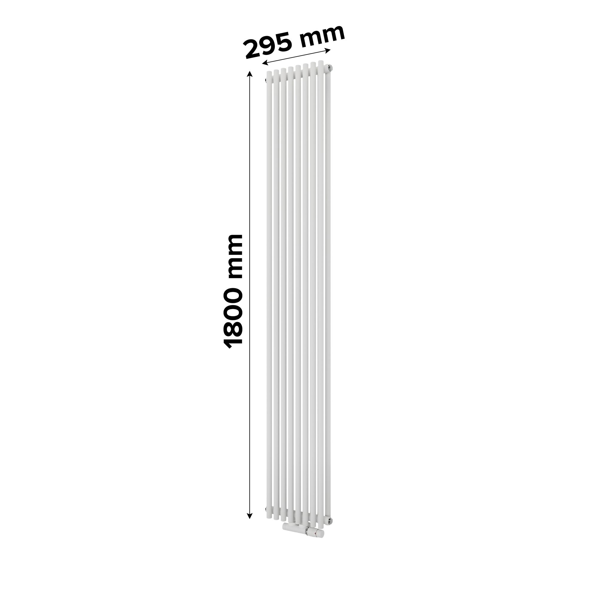 Ximax Gamba Duplex Satin white Vertical Designer Radiator, (W)295mm x (H)1800mm