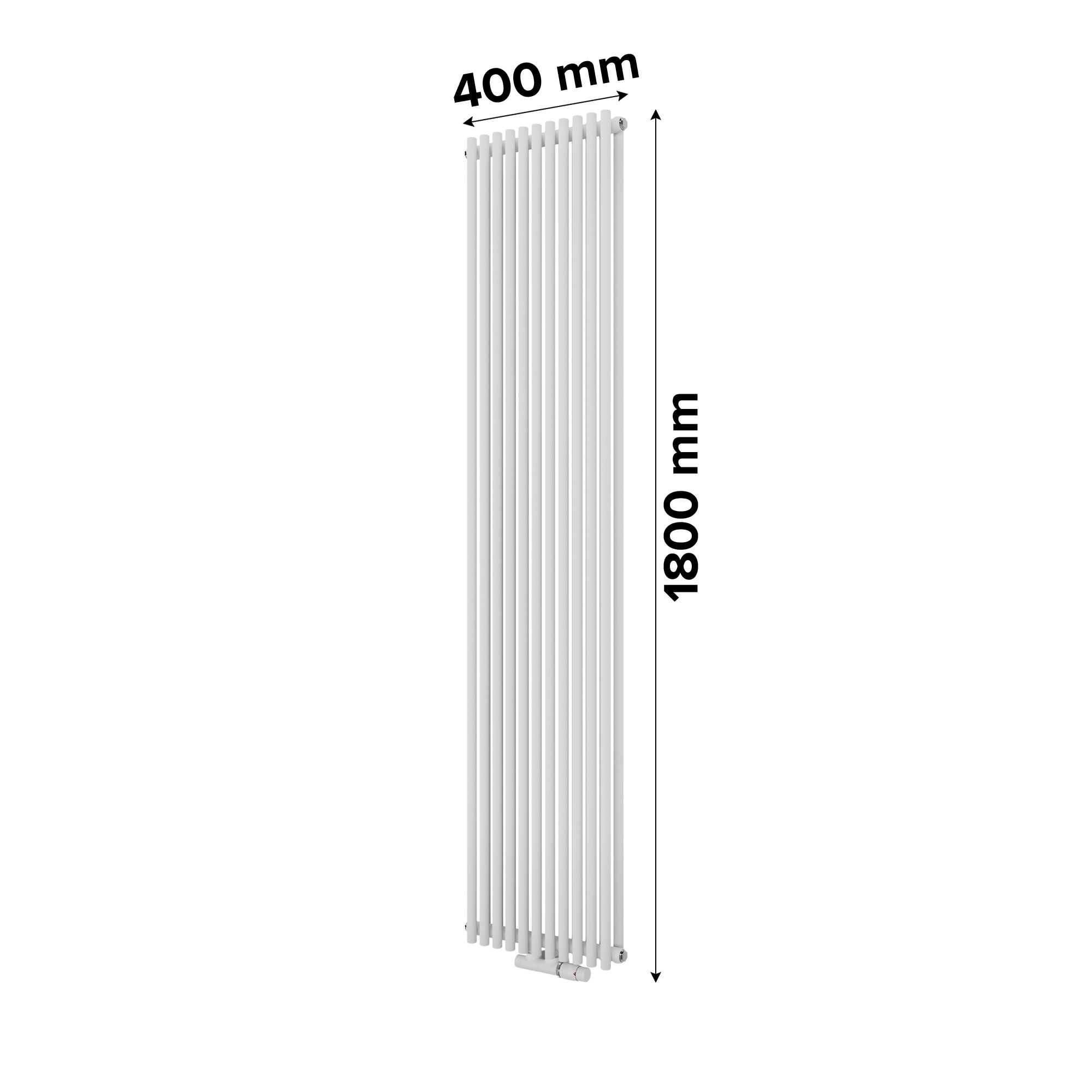 Ximax Gamba Duplex Satin white Vertical Designer Radiator, (W)400mm x (H)1800mm