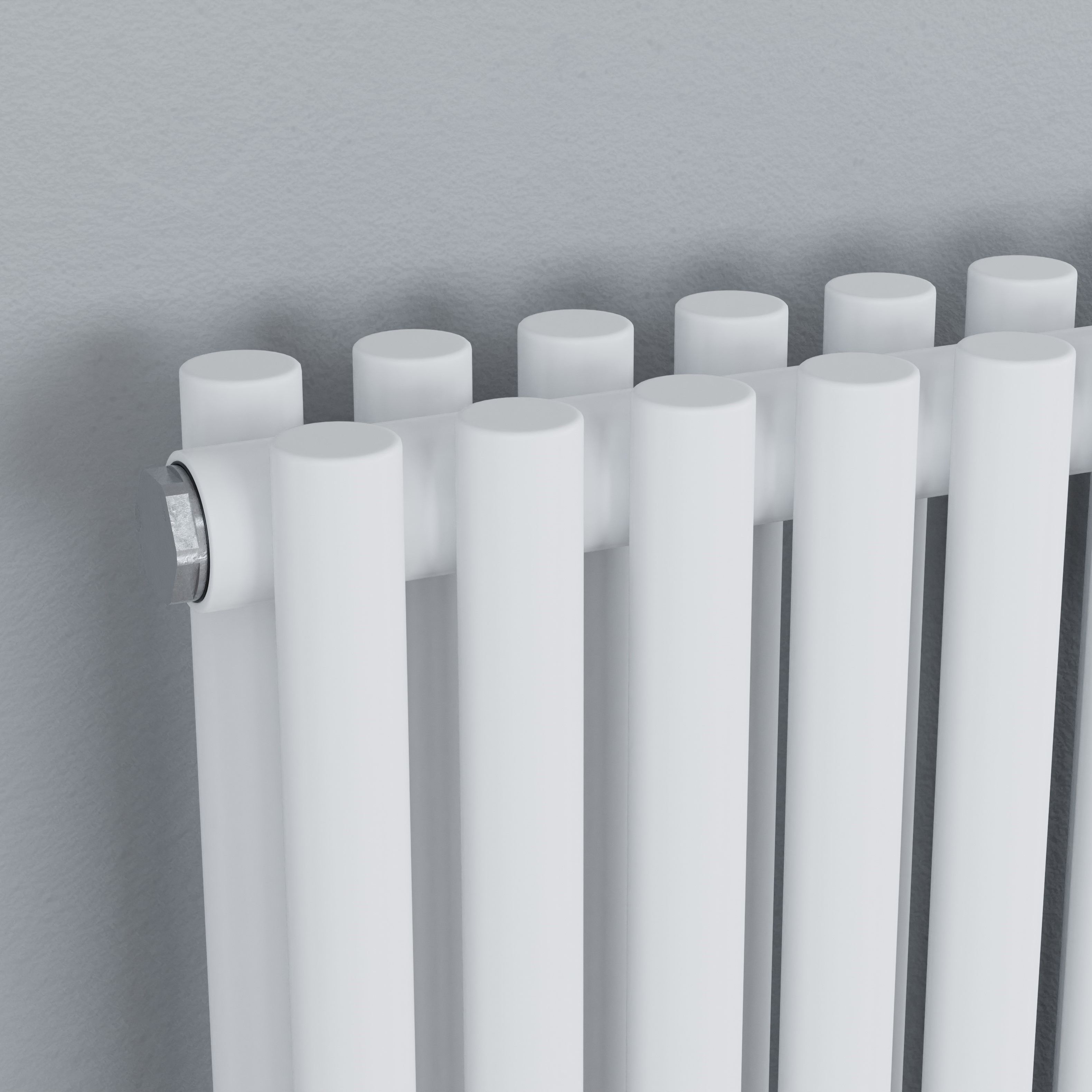 Ximax Gamba Duplex Satin white Vertical Designer Radiator, (W)400mm x (H)1800mm