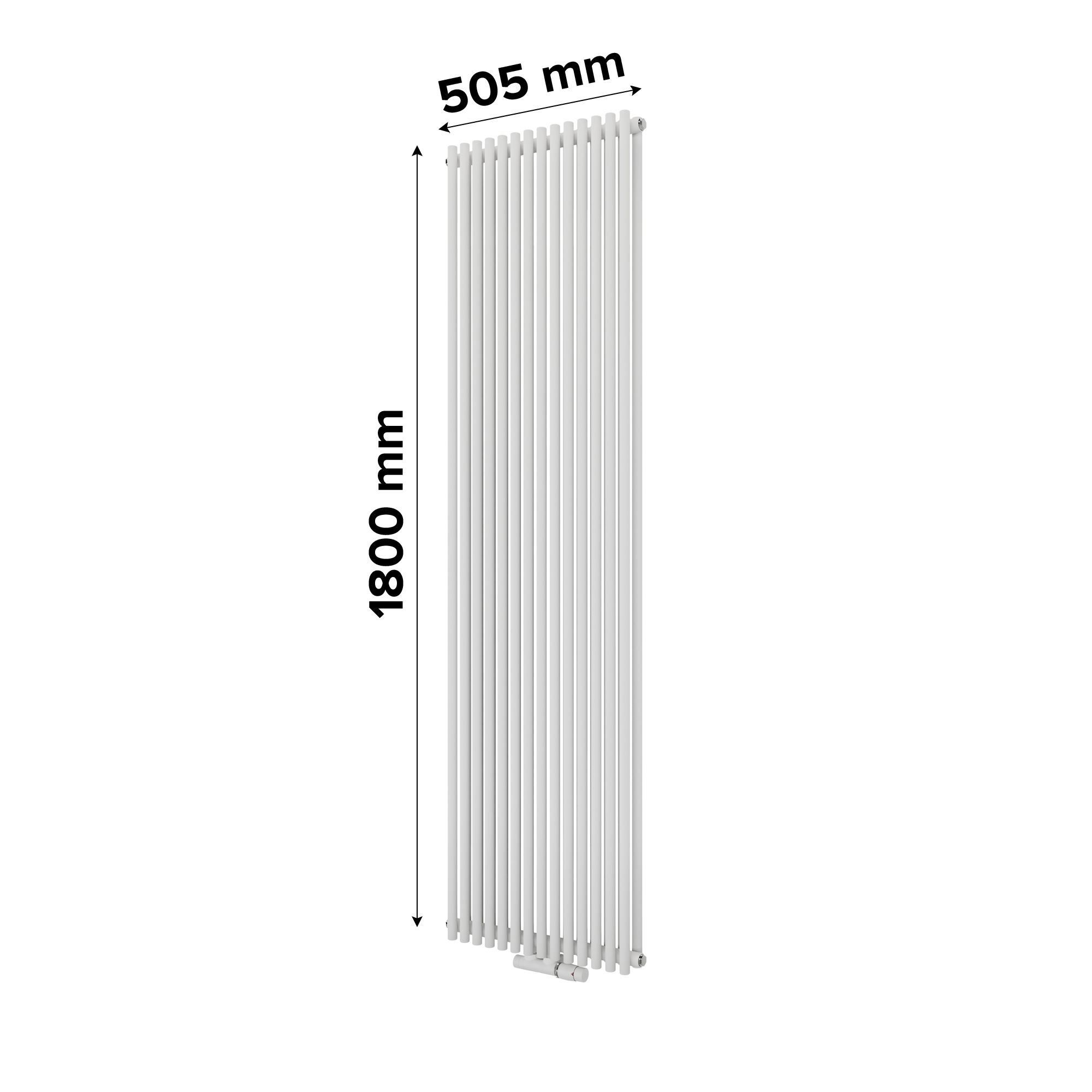 Ximax Gamba Duplex Satin white Vertical Designer Radiator, (W)505mm x (H)1800mm