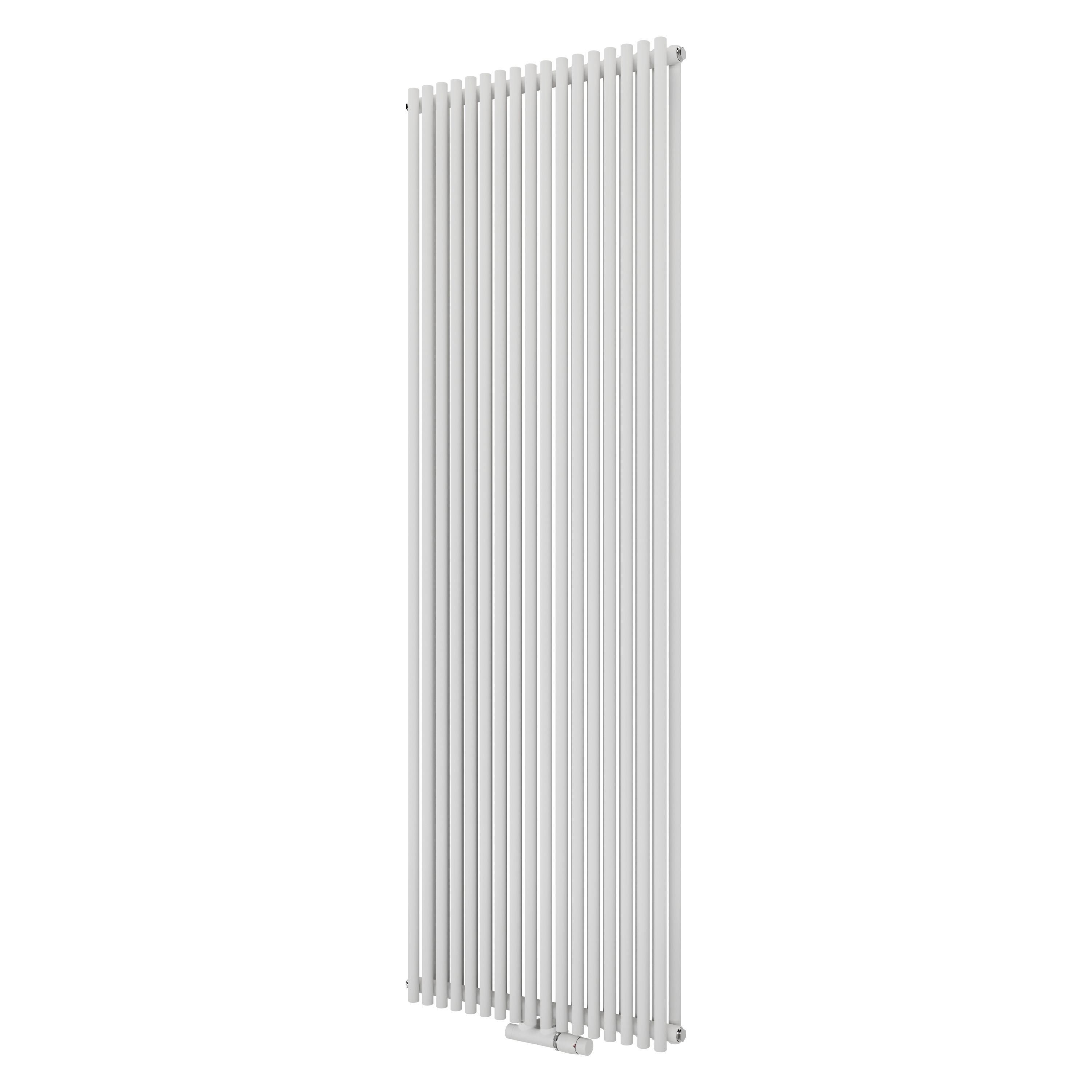 Ximax Gamba Duplex Satin white Vertical Designer Radiator, (W)610mm x (H)1800mm