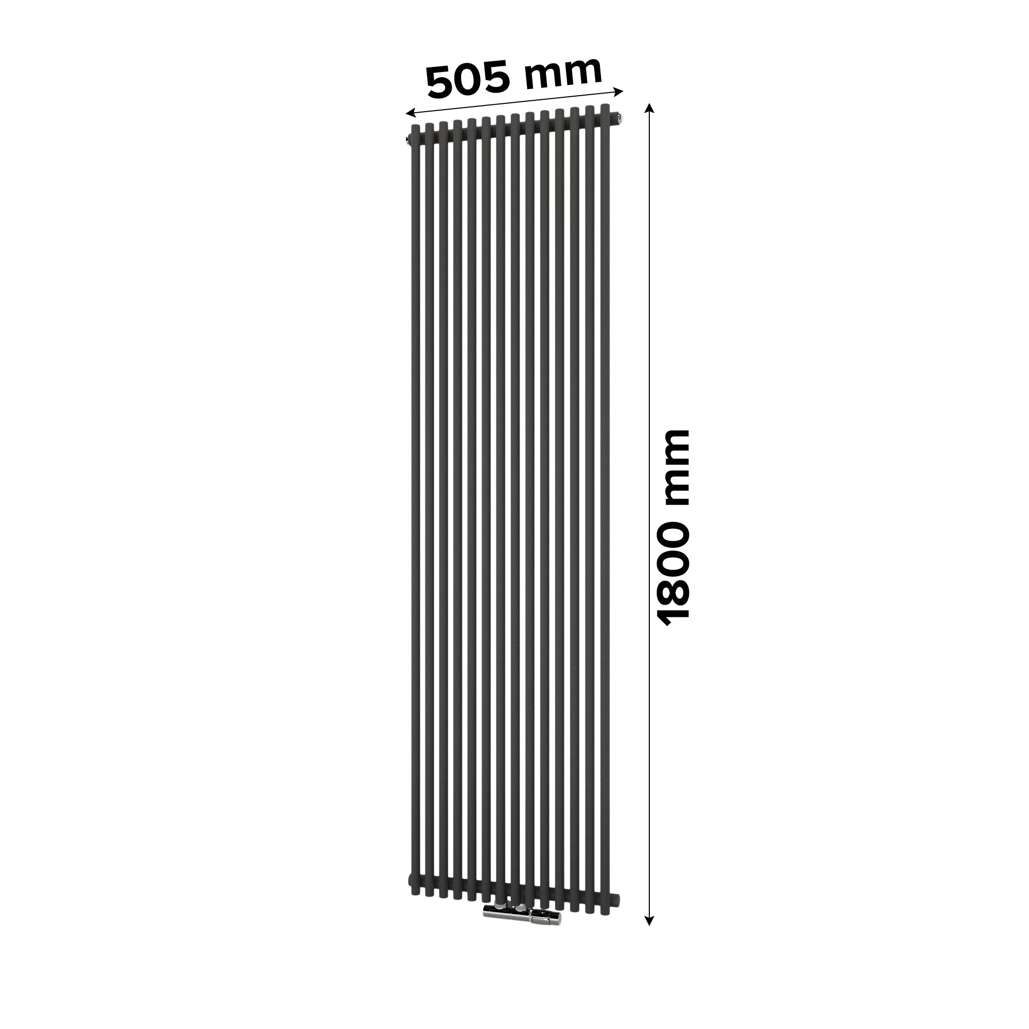 Ximax Gamba Matt anthracite Vertical Designer Radiator, (W)505mm x (H)1800mm