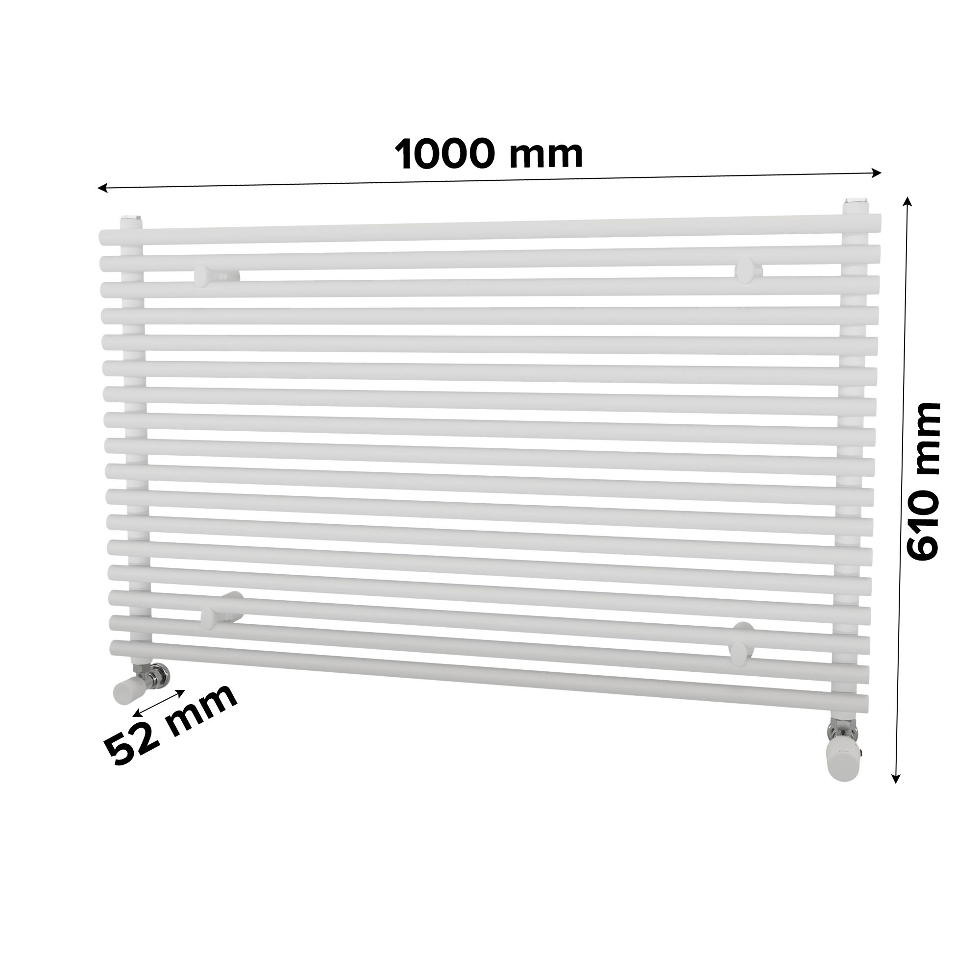 Ximax Gamba Satin white Horizontal Designer Radiator, (W)1000mm x (H)610mm