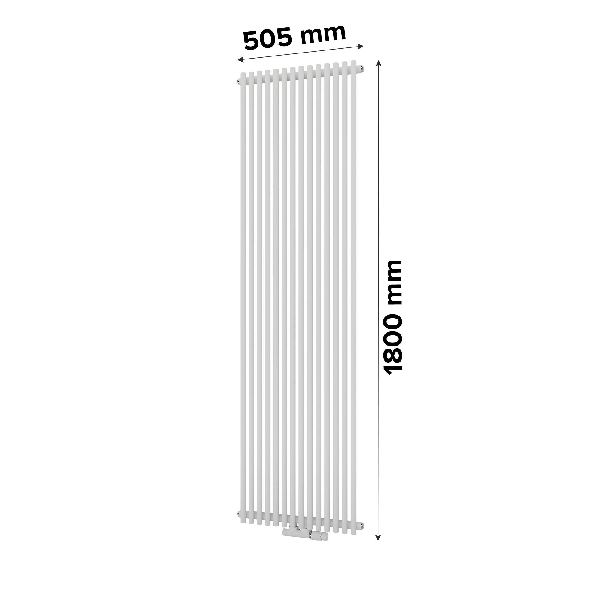 Ximax Gamba Satin white Vertical Designer Radiator, (W)505mm x (H)1800mm