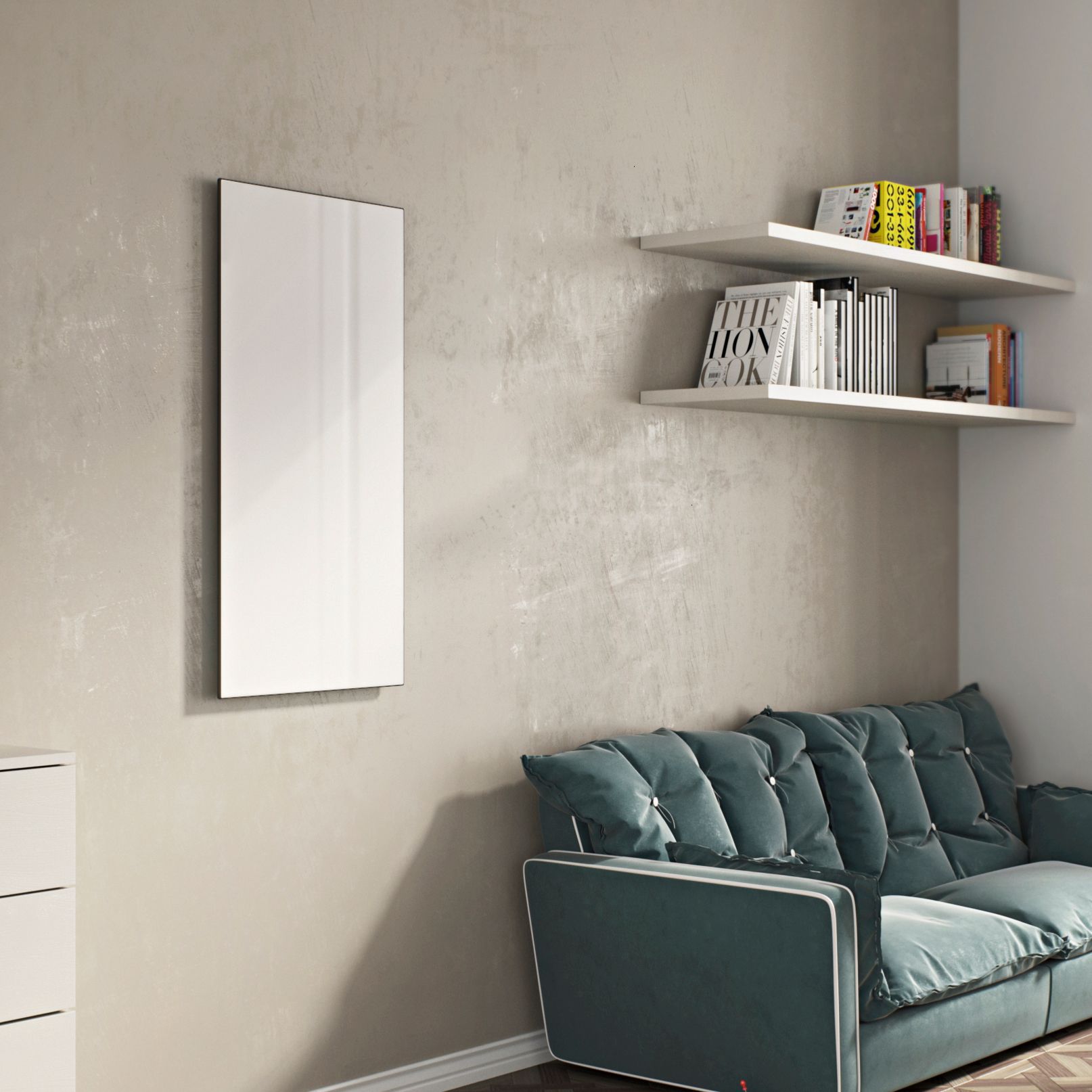 Ximax Infrared glass White Horizontal or vertical Designer Radiator, (W)1200mm x (H)600mm