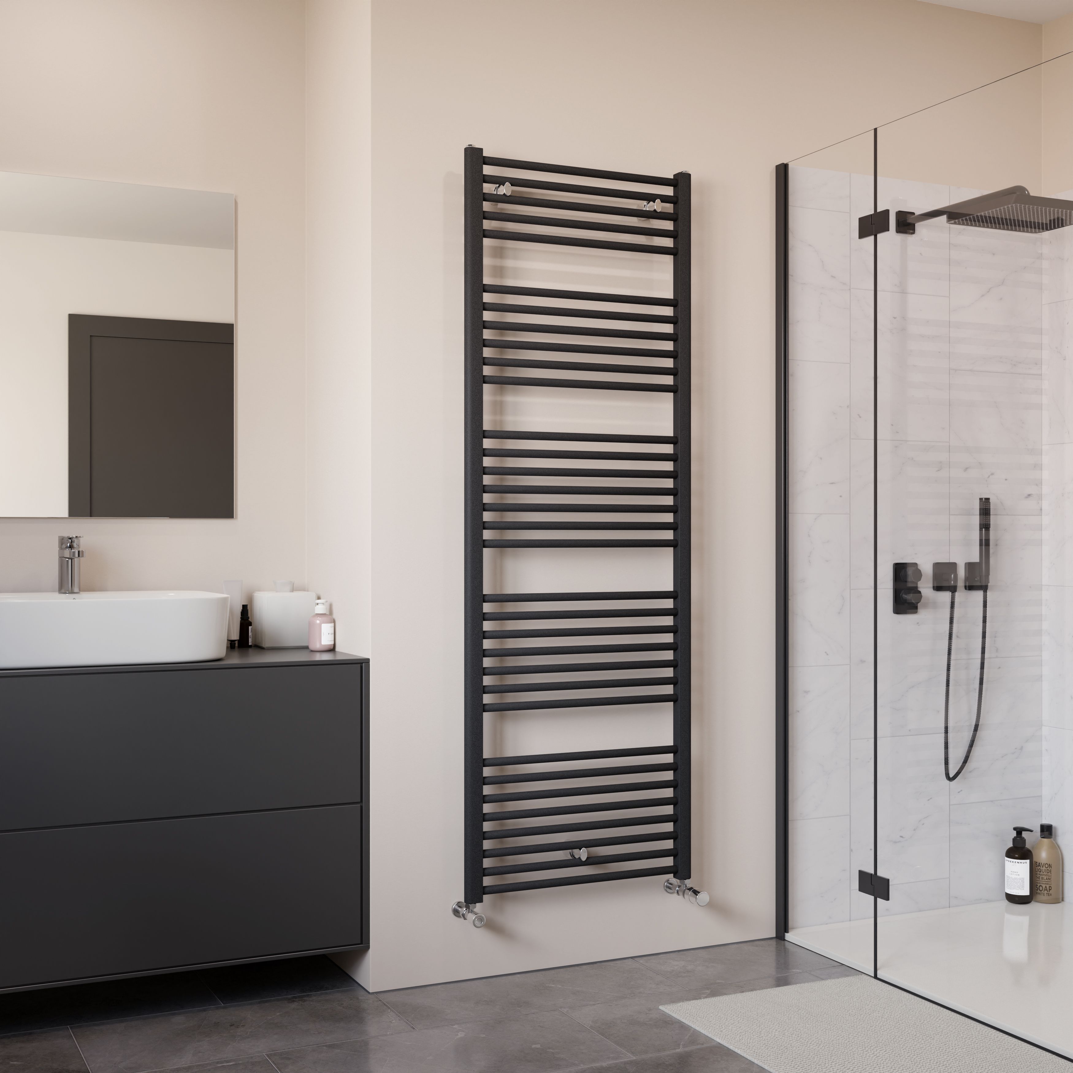 Ximax Joker Matt anthracite Vertical Designer Radiator, (W)600mm x (H)1728mm