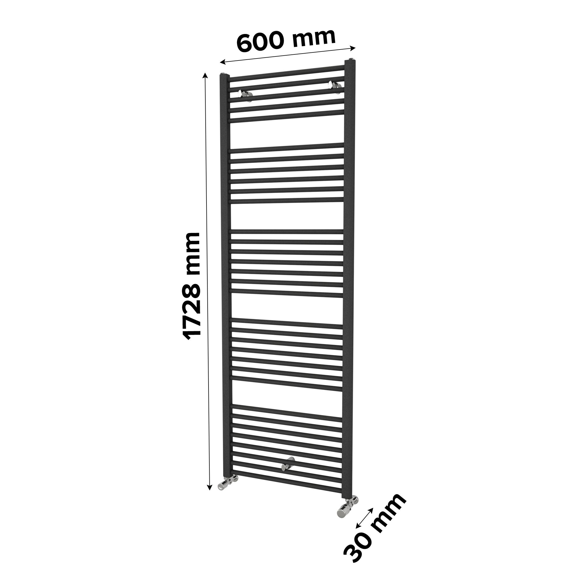Ximax Joker Matt anthracite Vertical Designer Radiator, (W)600mm x (H)1728mm